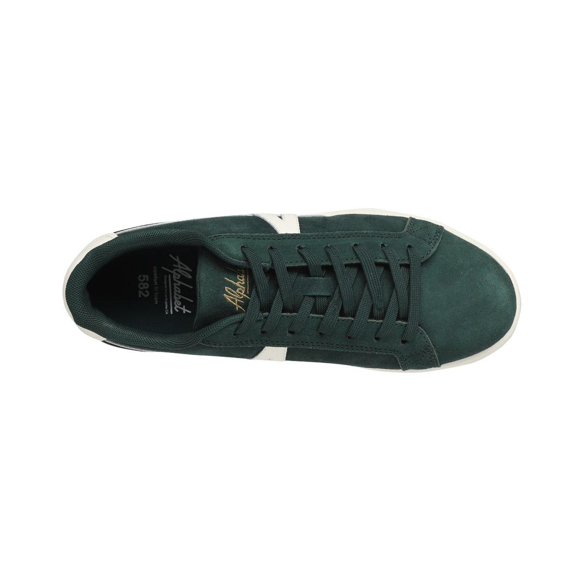 Zapatillas Hombre Round Low Alphabet Verdes/Blancas-4