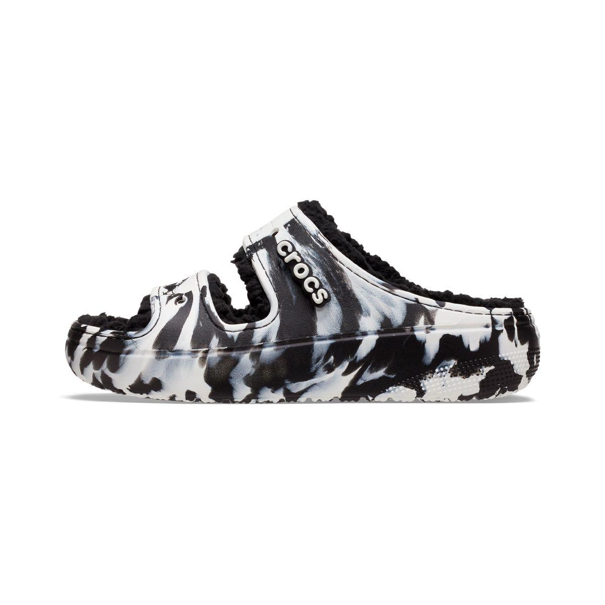 Zueco Crocs Classic Marbled Unisex Blanco/Negro-2