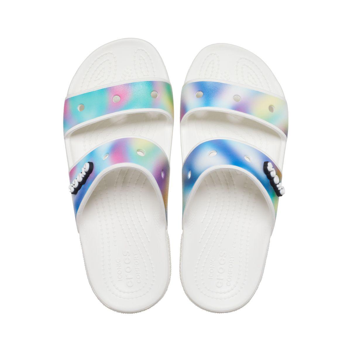 Sandalia Crocs Classic Solarized Unisex White/Multi-5