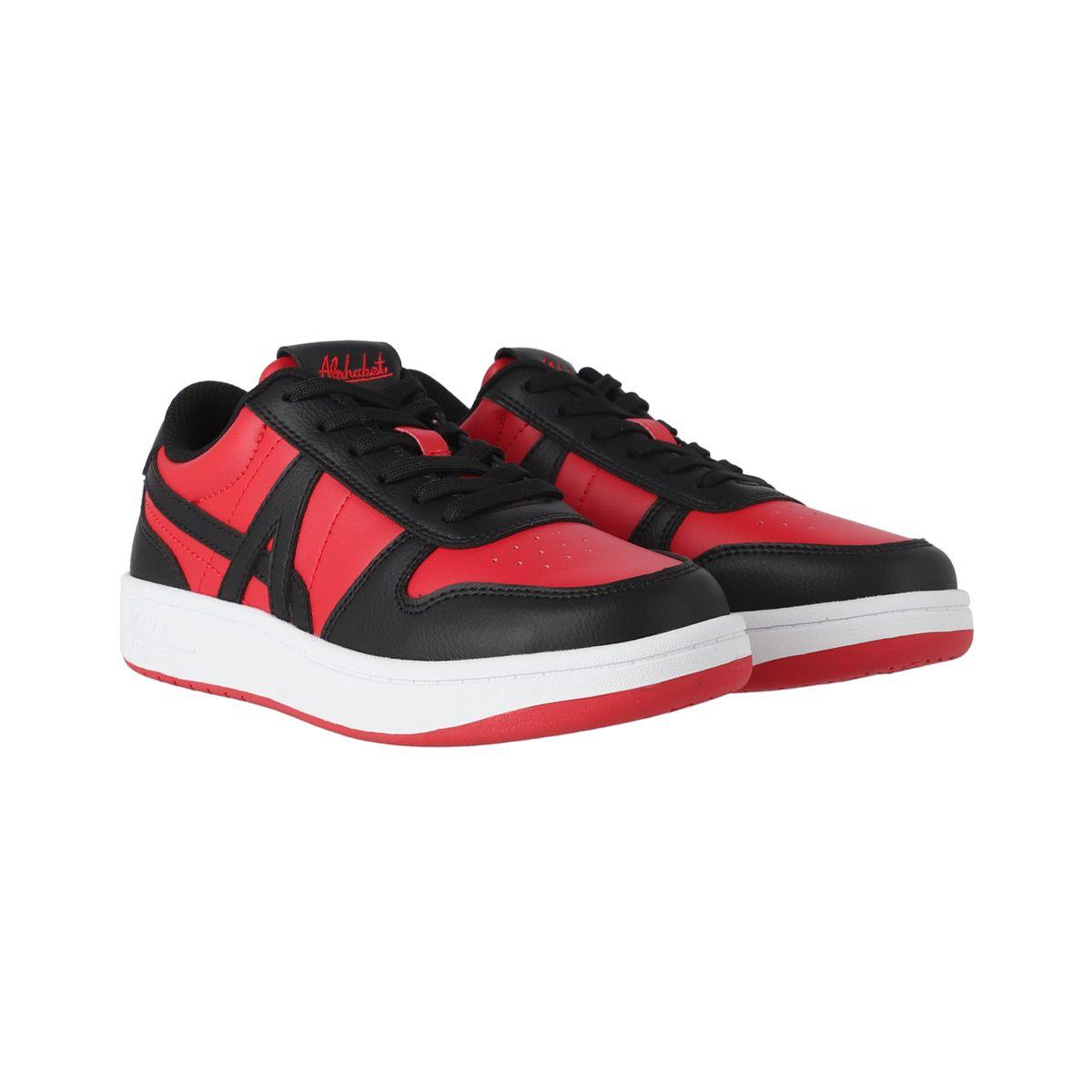 Zapatillas Niños Joven Cross Low Alphabet Rojas/Negras-2