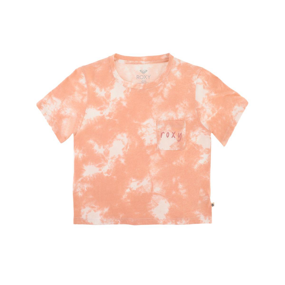 Polera Roxy Niñas Basic Pocket Tye Die Coral-0