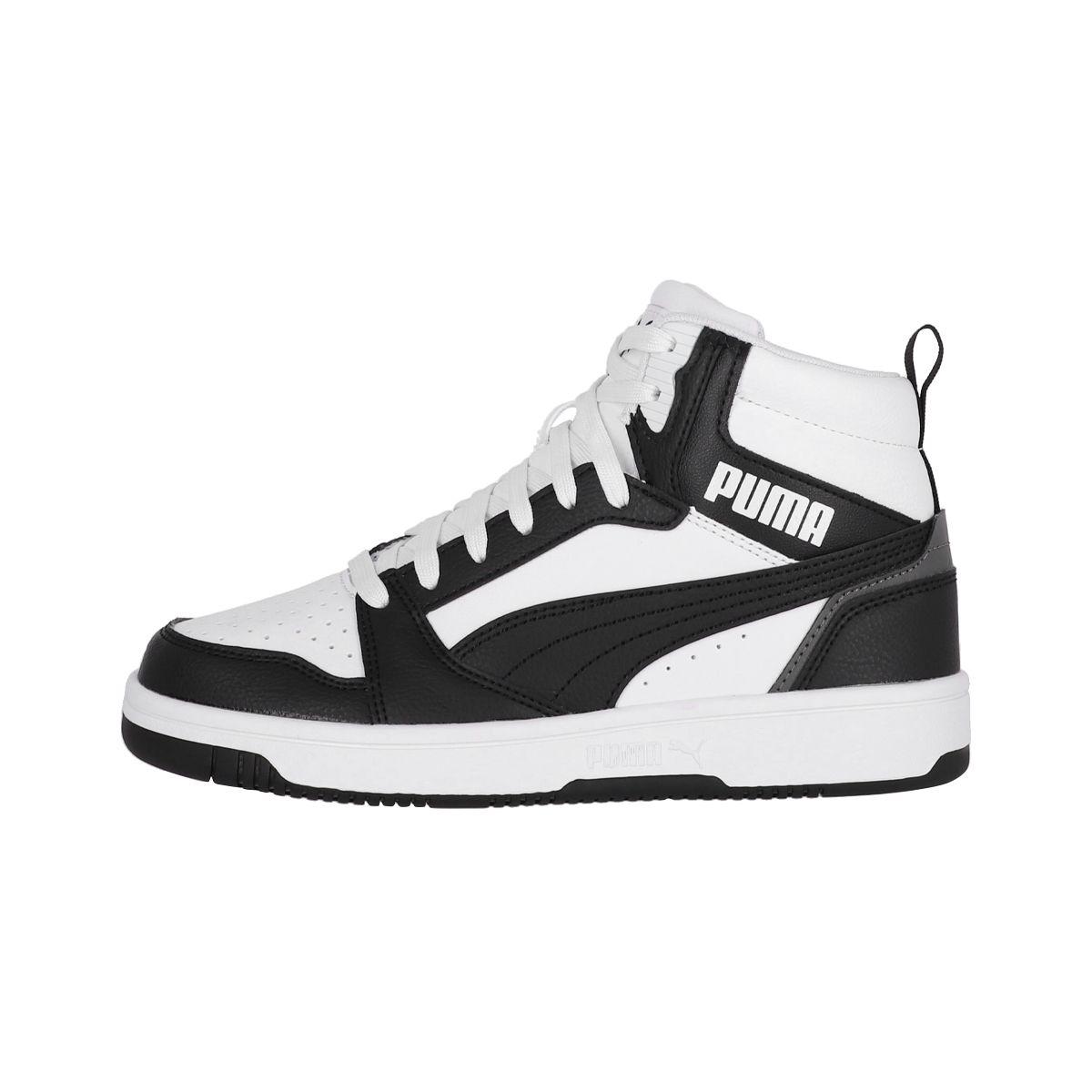 Zapatilla Puma Rebound V6 Mid Niño White/Negro ll-0