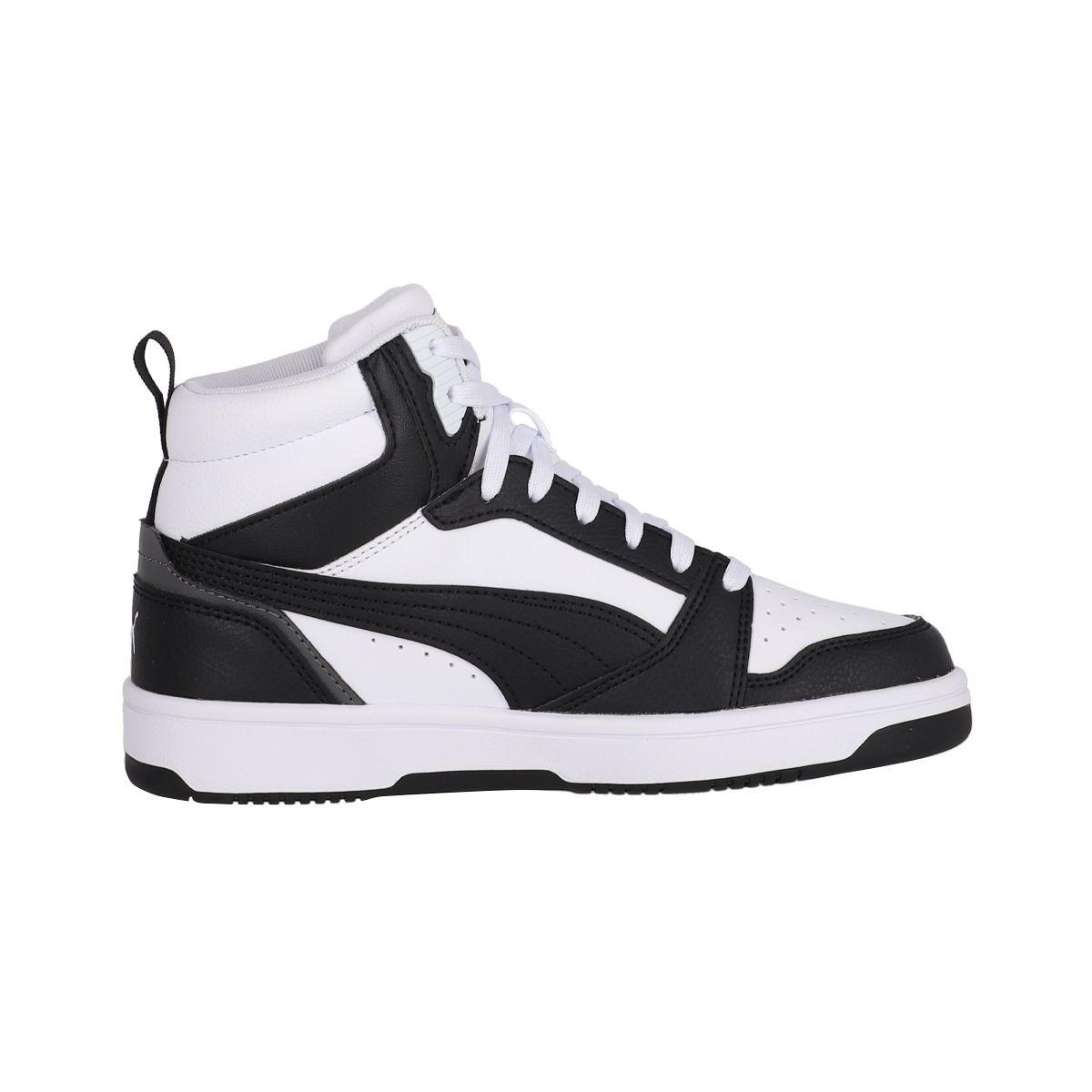 Zapatilla Puma Rebound V6 Mid Niño White/Negro ll-1