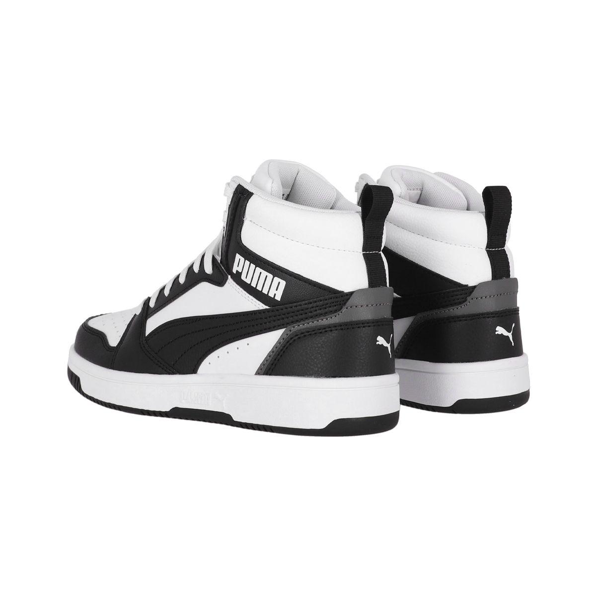 Zapatilla Puma Rebound V6 Mid Niño White/Negro ll-3
