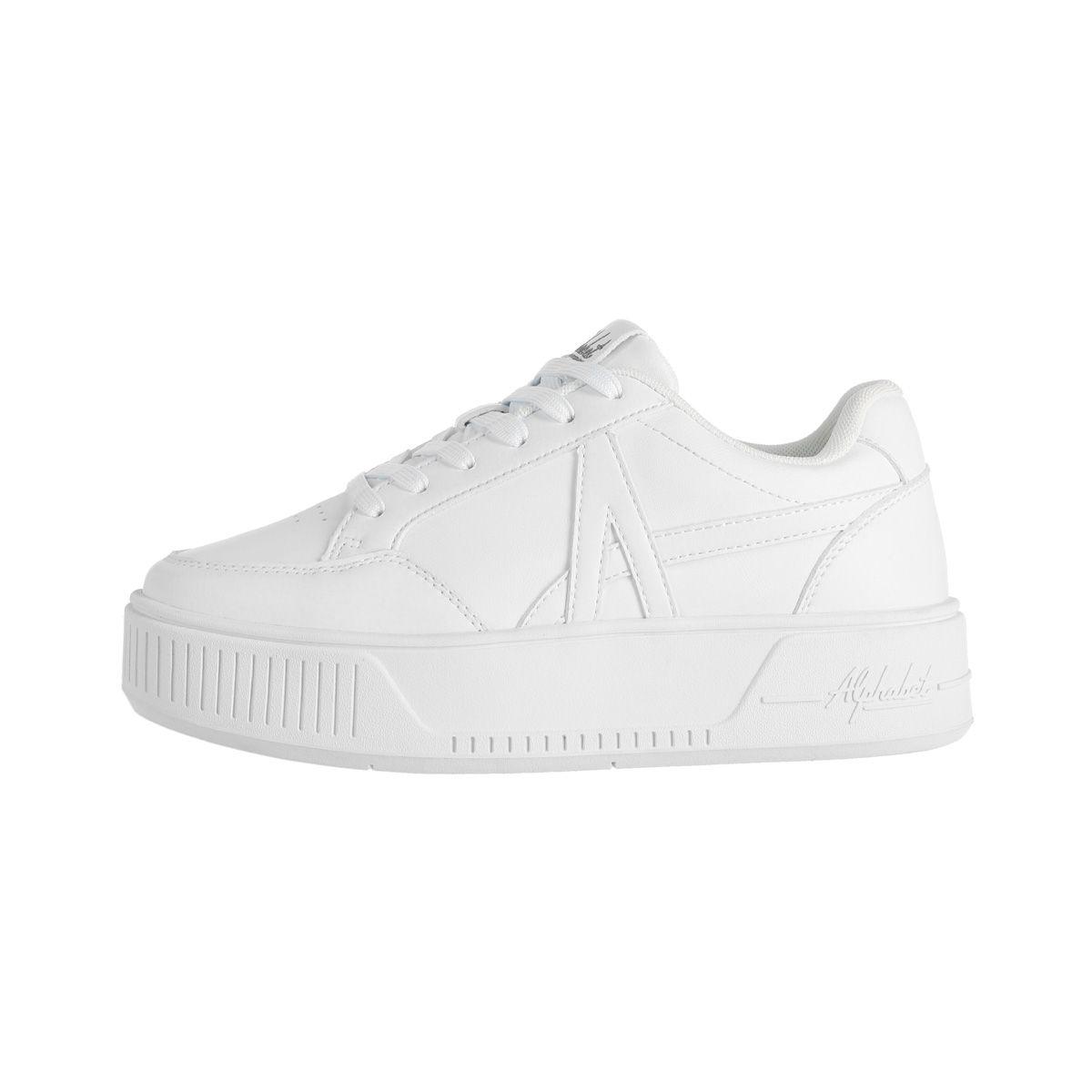 Zapatillas Mujer Walk Platform Low Alphabet Blancas-0