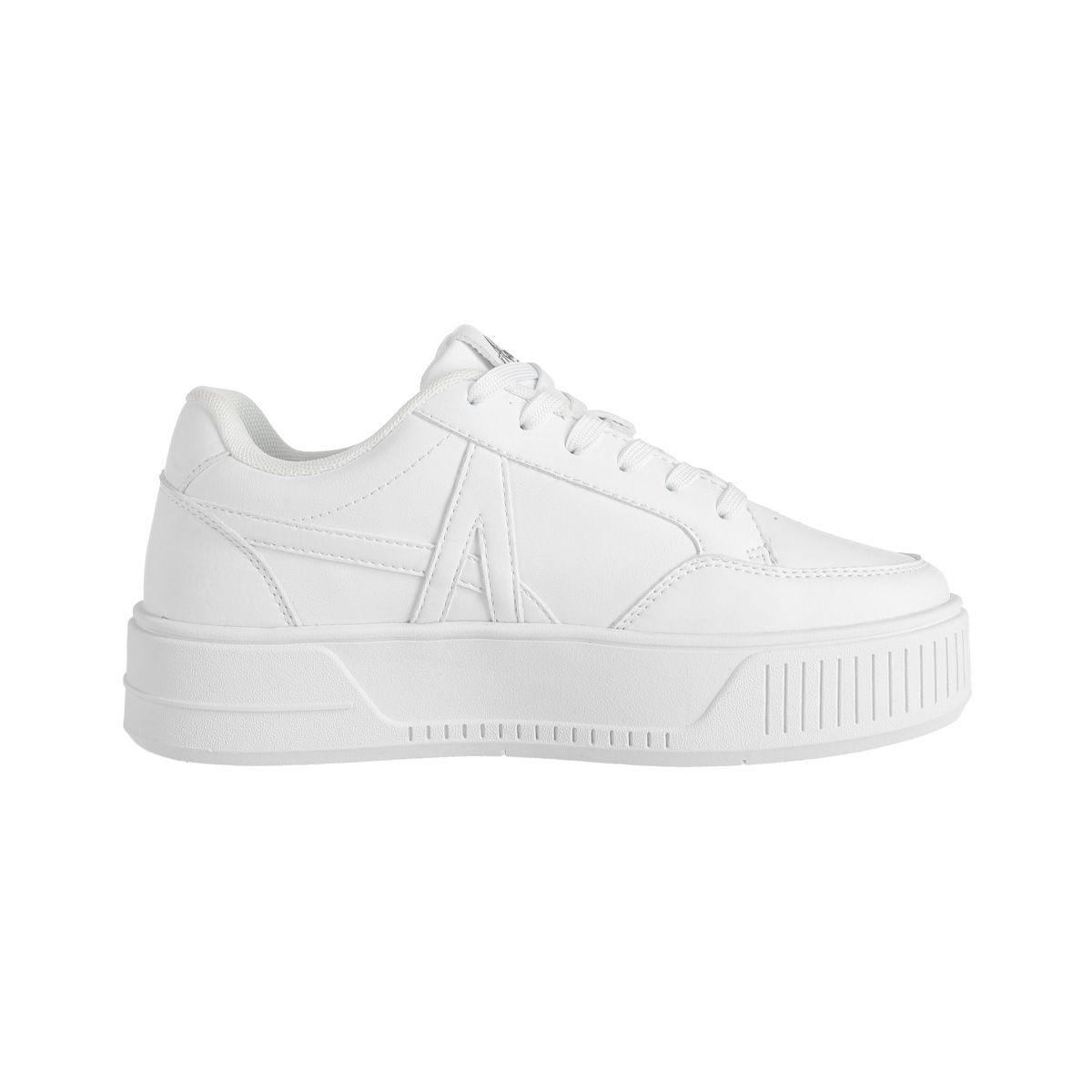 Zapatillas Mujer Walk Platform Low Alphabet Blancas-1