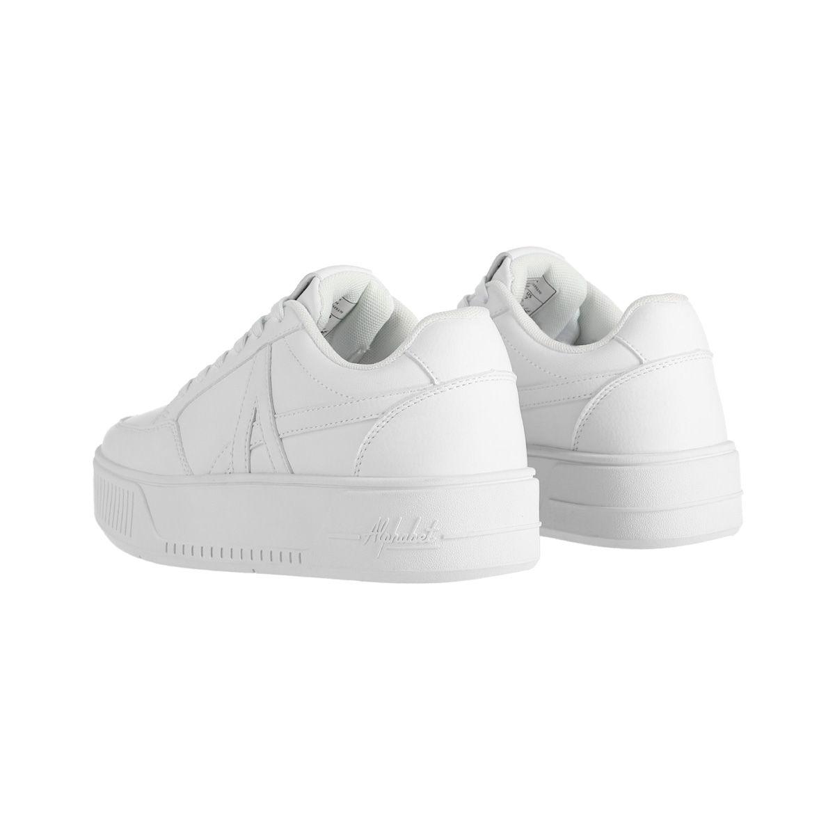 Zapatillas Mujer Walk Platform Low Alphabet Blancas-3