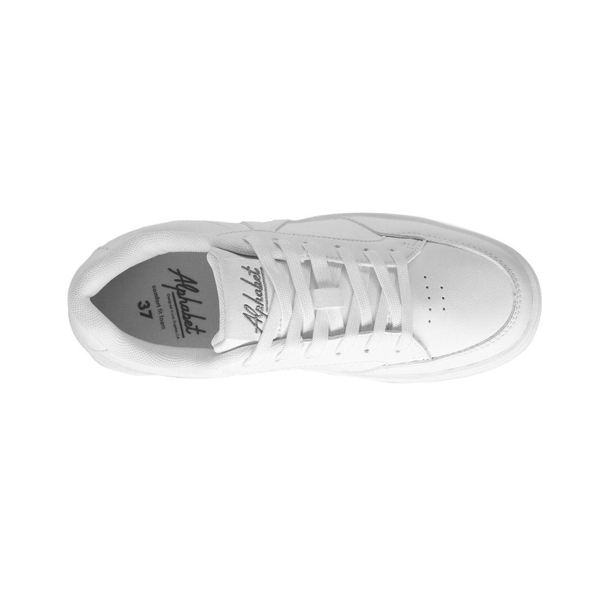 Zapatillas Mujer Walk Platform Low Alphabet Blancas-4