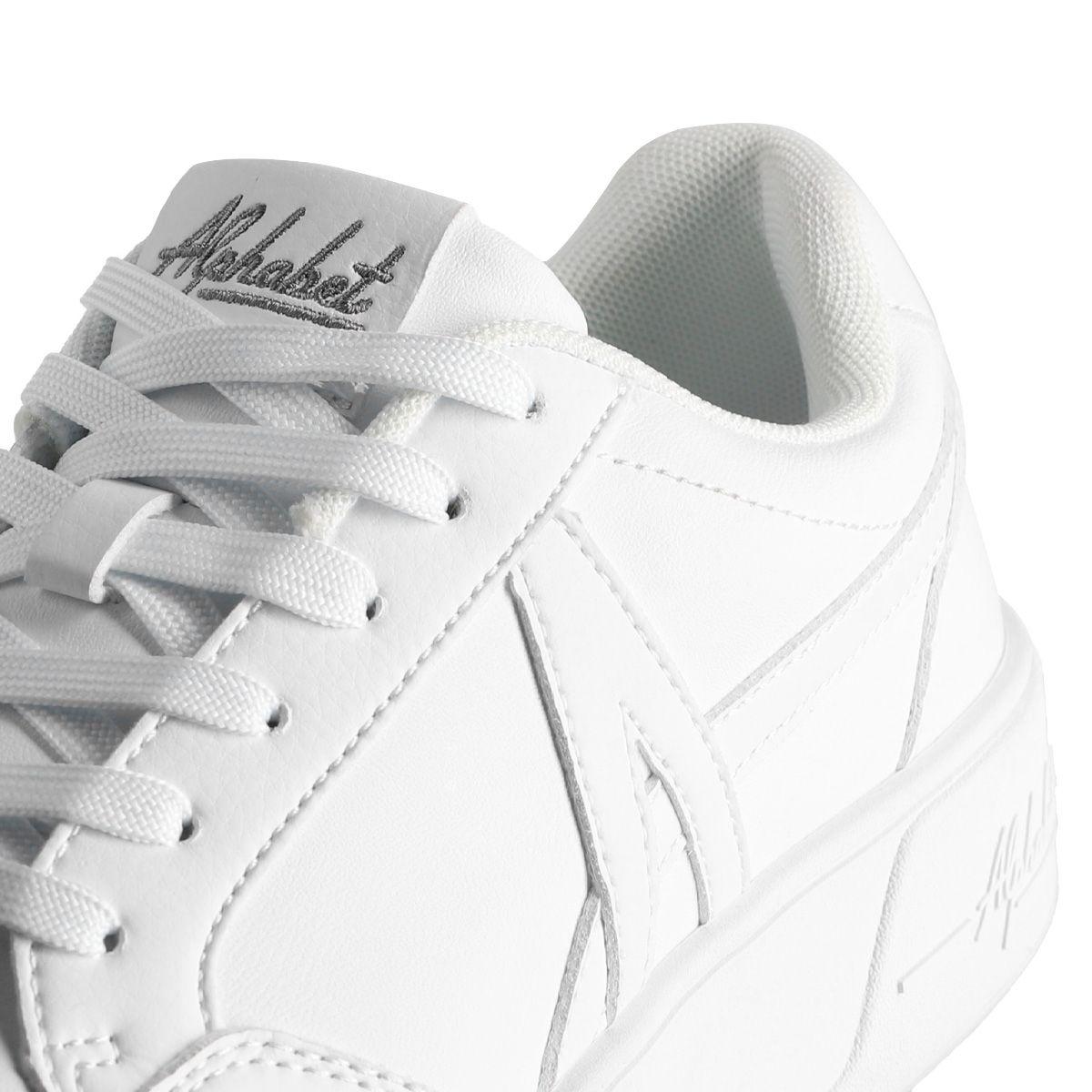 Zapatillas Mujer Walk Platform Low Alphabet Blancas-5