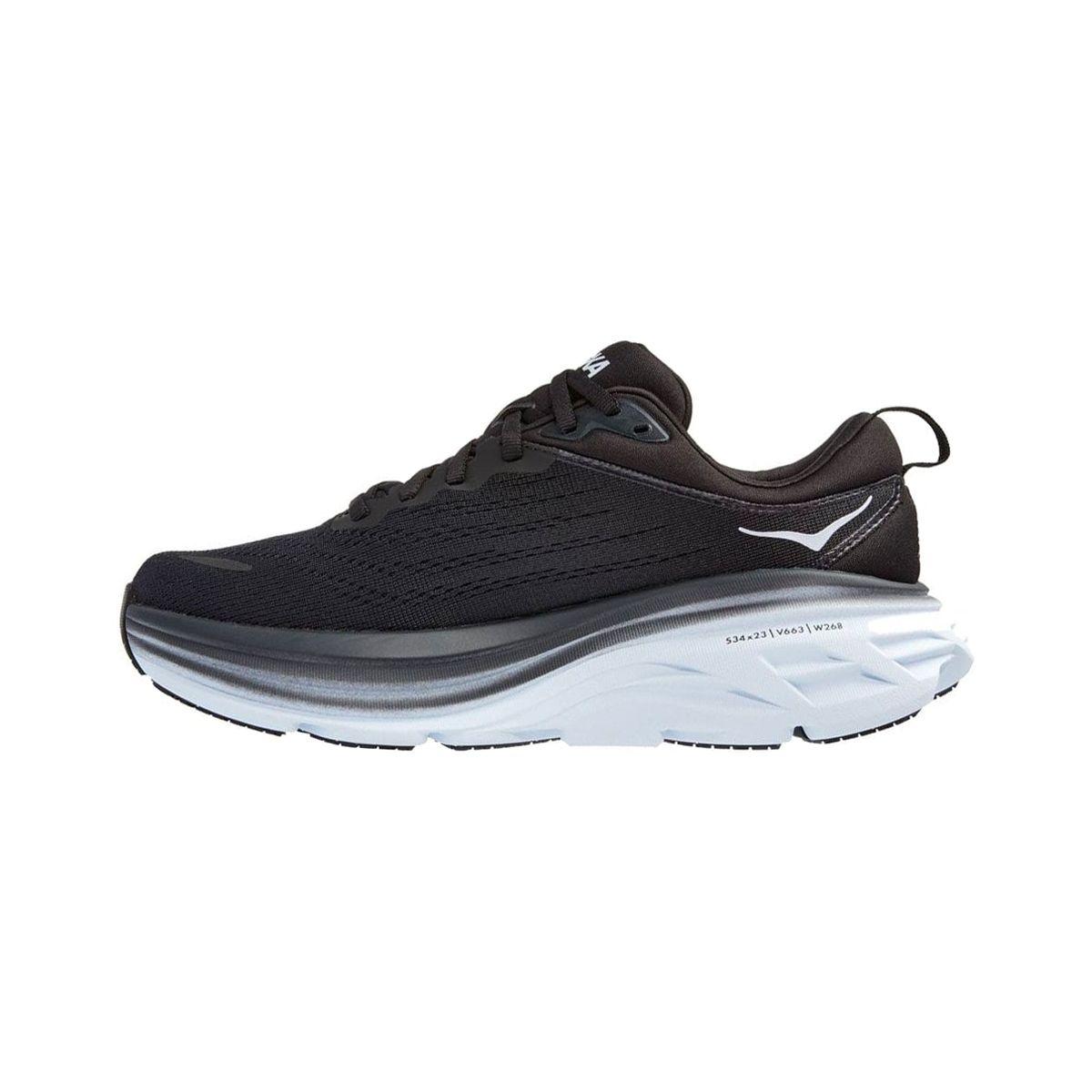 Zapatilla Hoka Bondi 8 Mujer Black/White-1