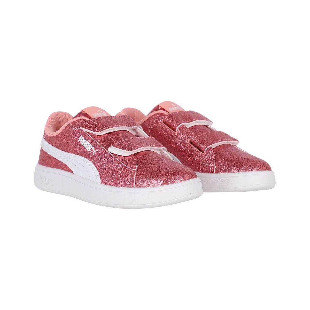 Zapatilla Puma Smash 3.0 Glitz Glam Niña Rosado-2