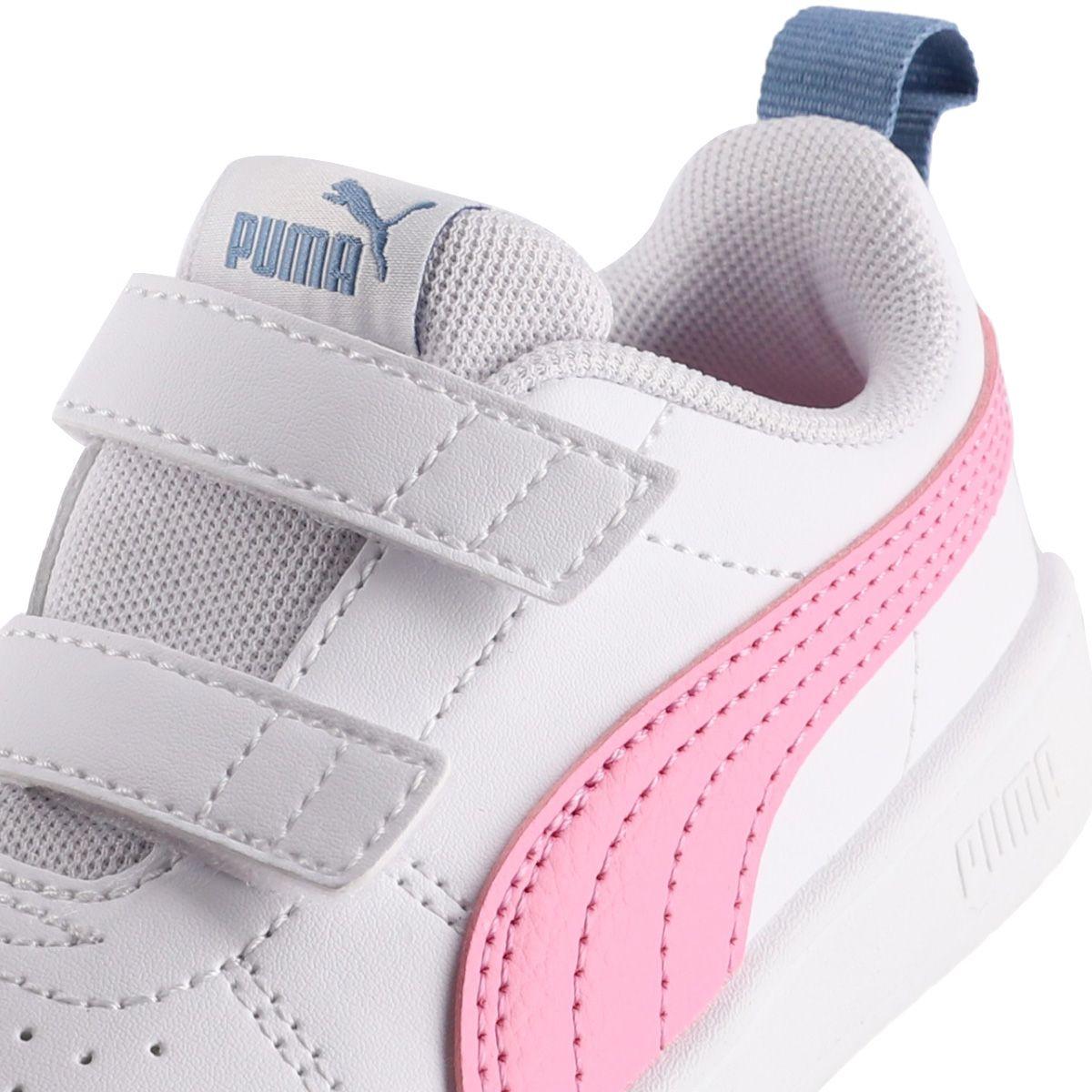 Zapatilla Puma Urbanas Rickie V Niños TD Blancas/Rosadas-5