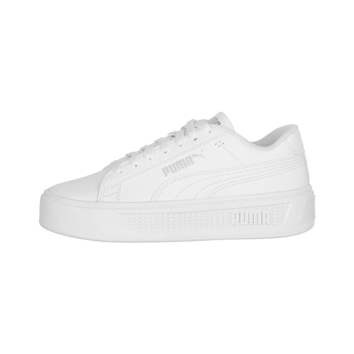 Zapatilla Puma Smash Platform v3 Mujer White/Silver-0