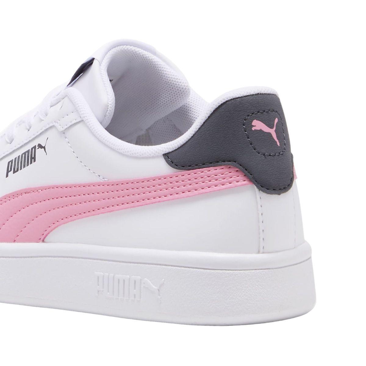 Zapatillas Urbanas Puma Smash 3.0 Leather Joven Blanca/Rosa-3