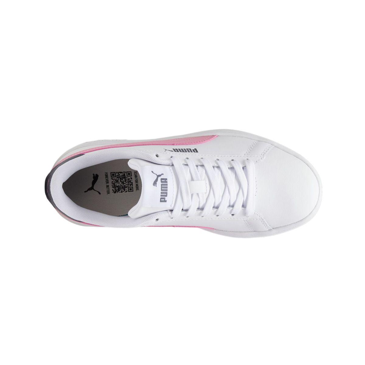 Zapatillas Urbanas Puma Smash 3.0 Leather Joven Blanca/Rosa-4