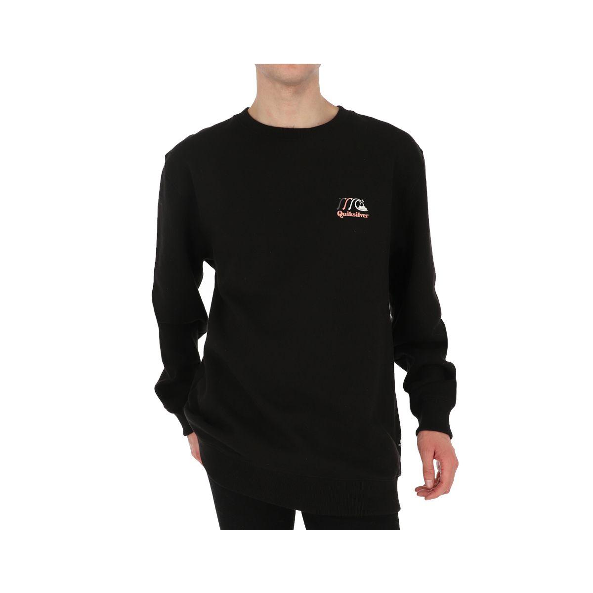 Poleron Quiksilver Big Logo Crew Neck Hombre Black-0