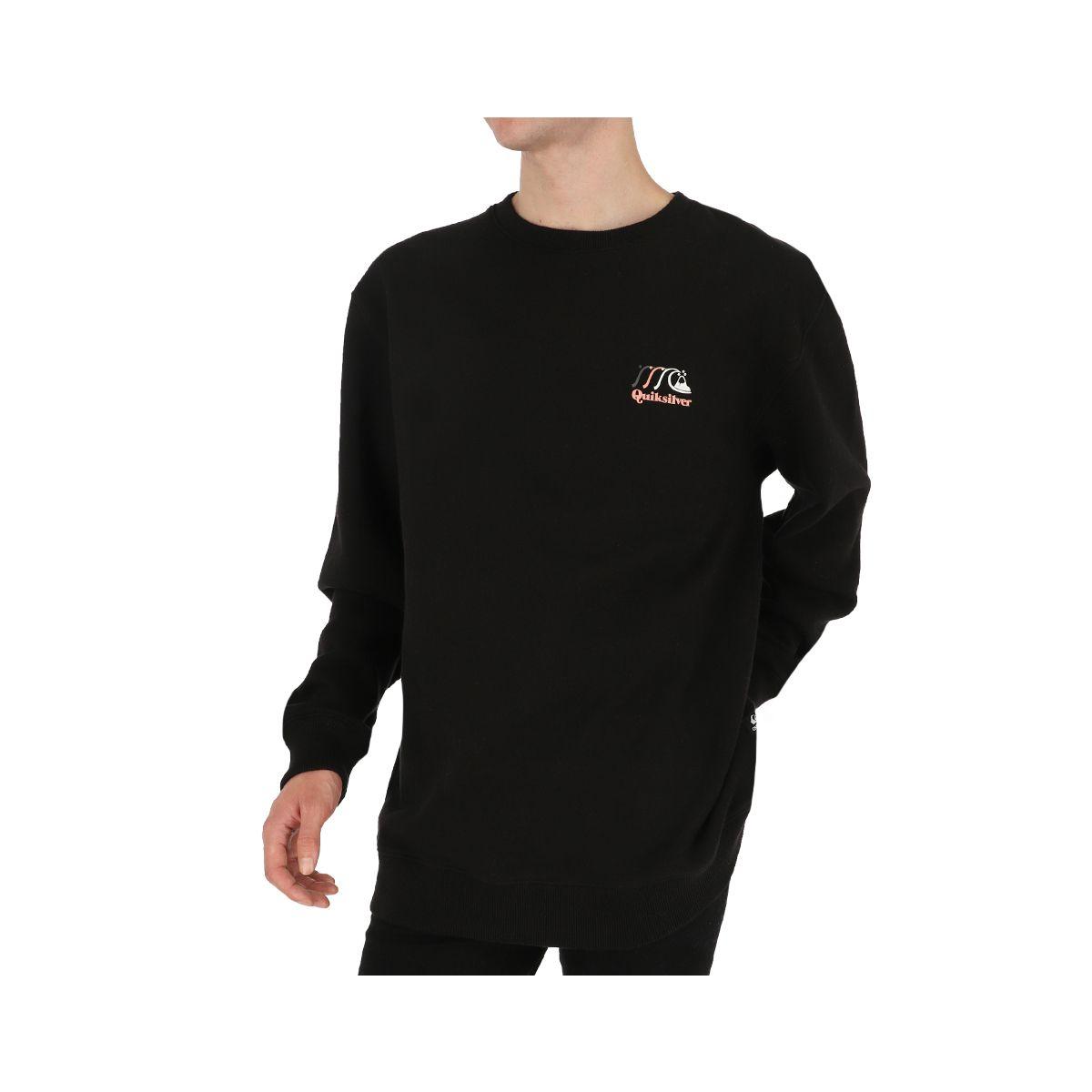 Poleron Quiksilver Big Logo Crew Neck Hombre Black-1