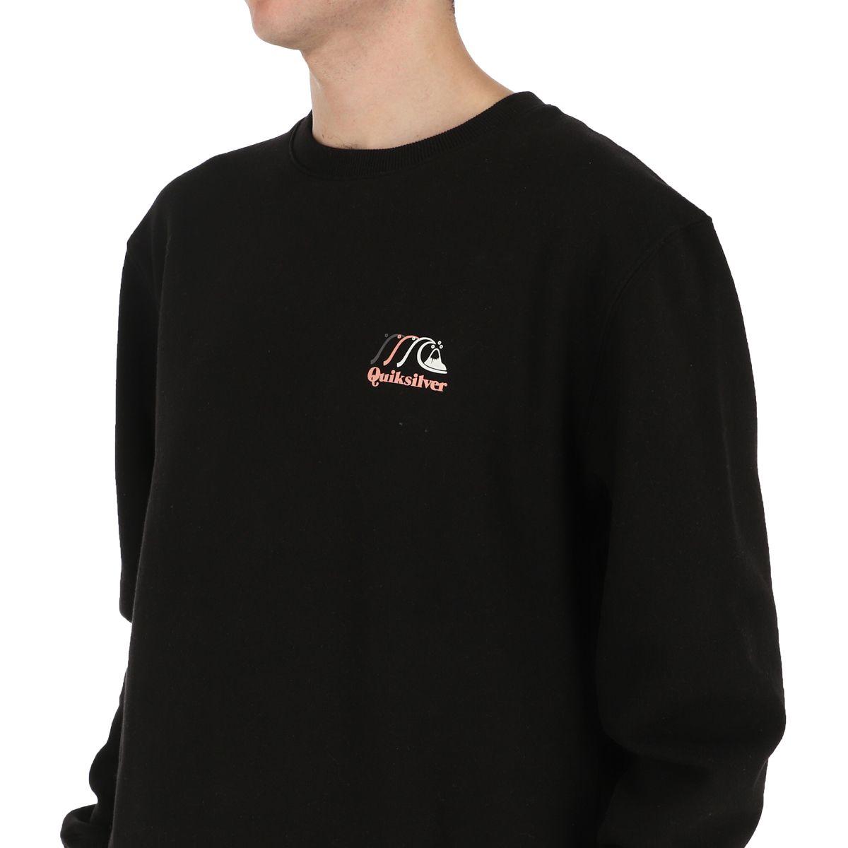 Poleron Quiksilver Big Logo Crew Neck Hombre Black-3
