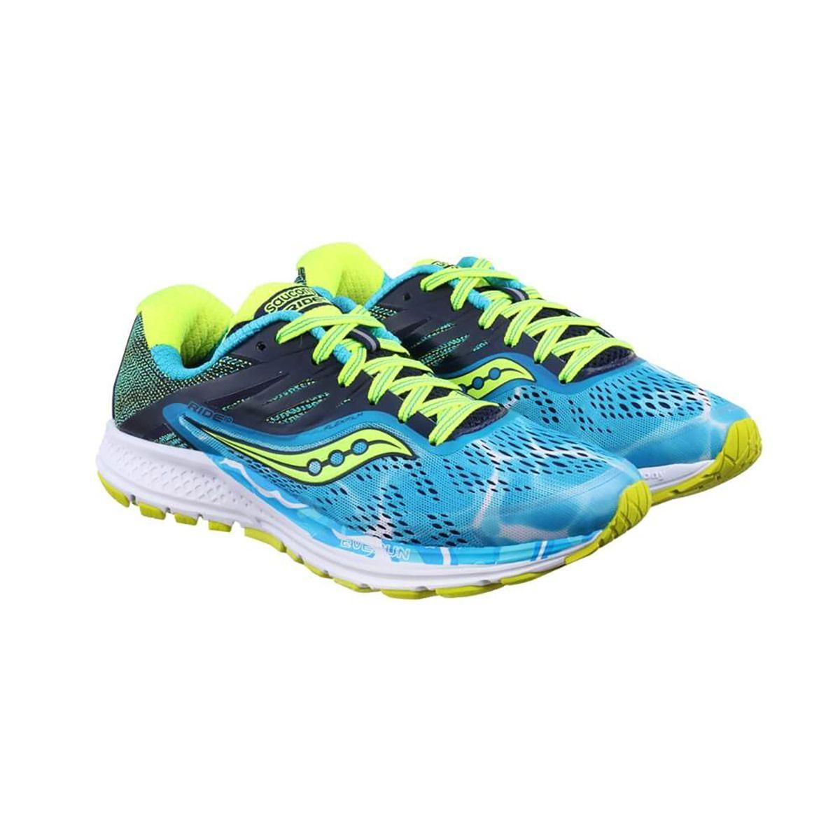 Zapatilla Mujer Saucony Ride 10 Light Blue/Yellow/Black-1