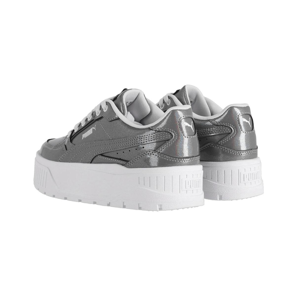 Zapatilla Puma Karmen II Idol Glitz Mujer Plateadas/Blancas-3
