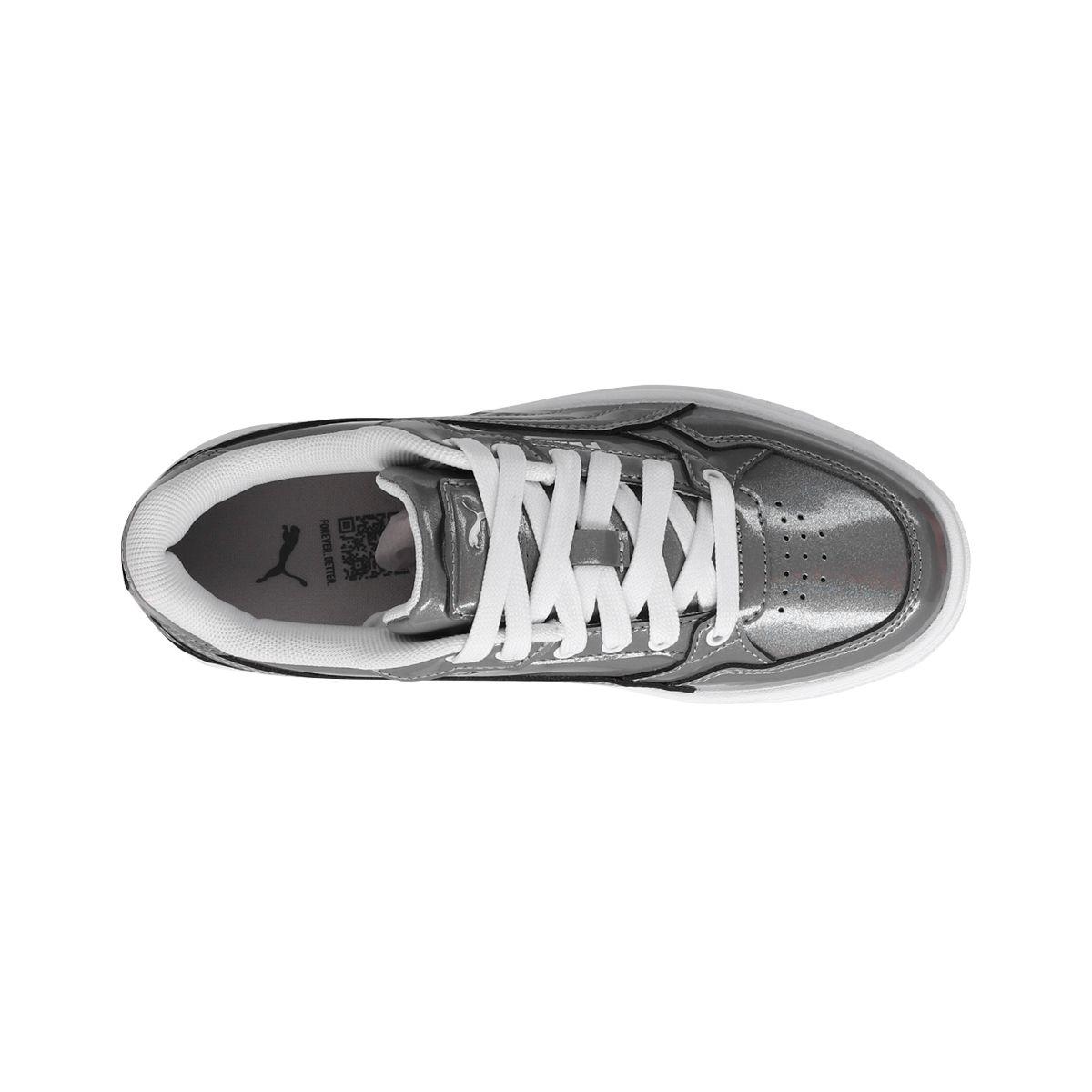 Zapatilla Puma Karmen II Idol Glitz Mujer Plateadas/Blancas-4