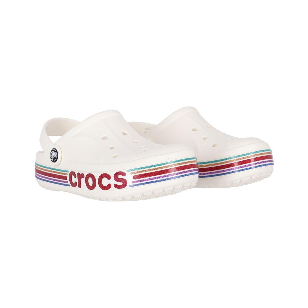 Zueco Niño  Crocs Bayaband Rainbow Glitter Blanco-0