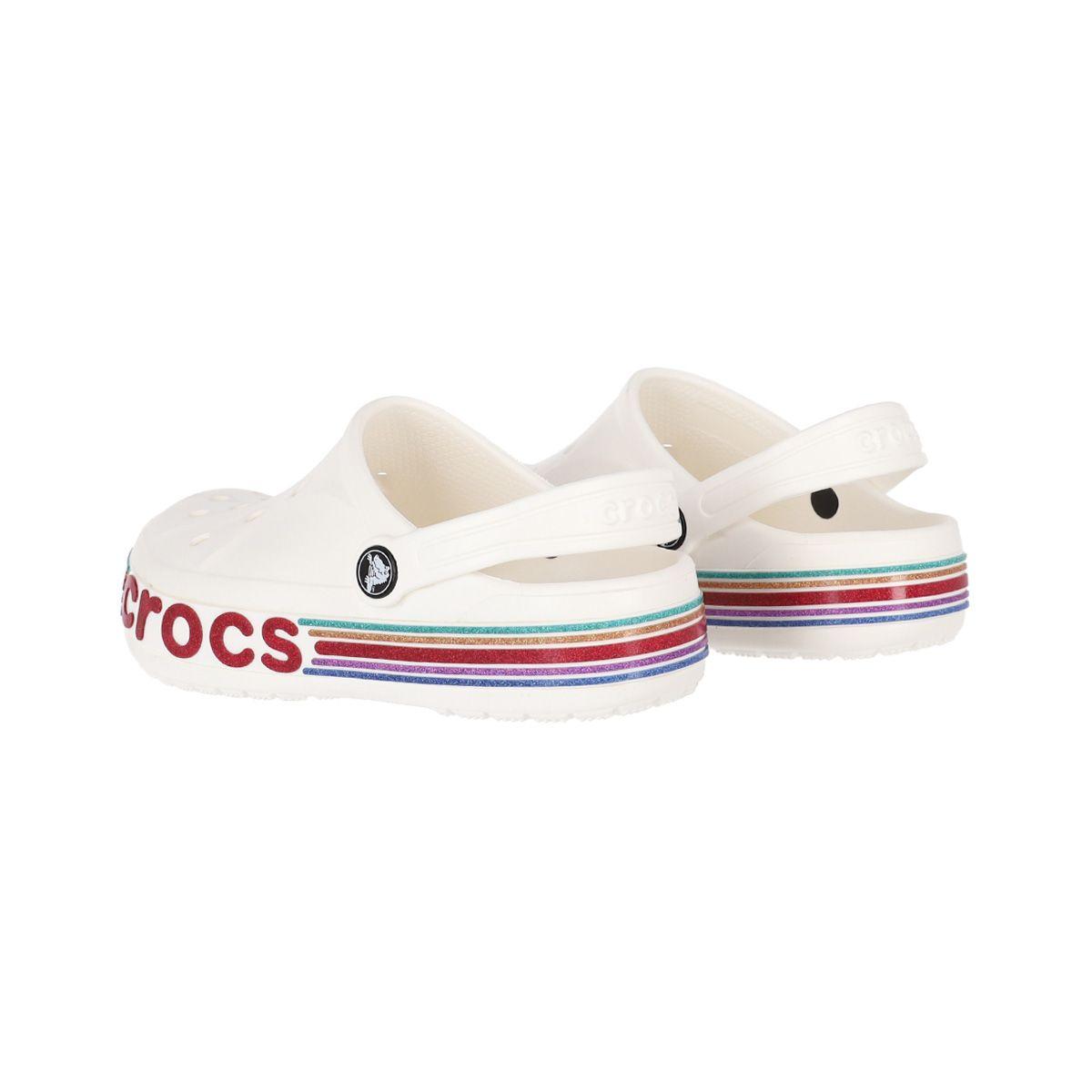Zueco Niño  Crocs Bayaband Rainbow Glitter Blanco-1