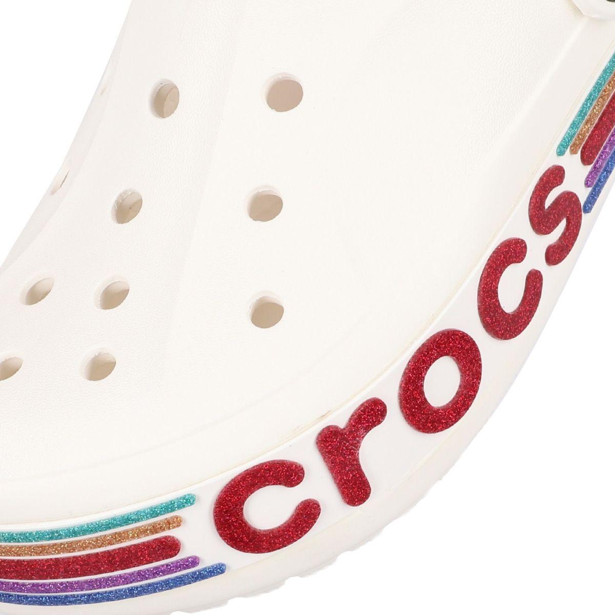 Zueco Niño  Crocs Bayaband Rainbow Glitter Blanco-5