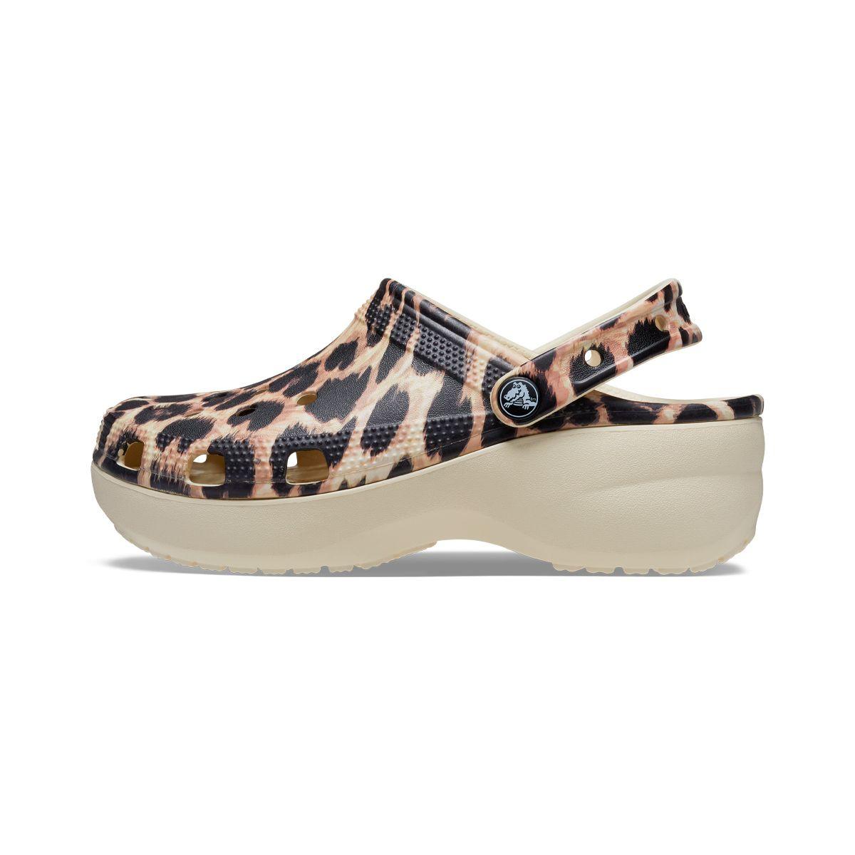 Zueco Crocs Classic Platform Mujer Animal Remix Bone/Leopard-2