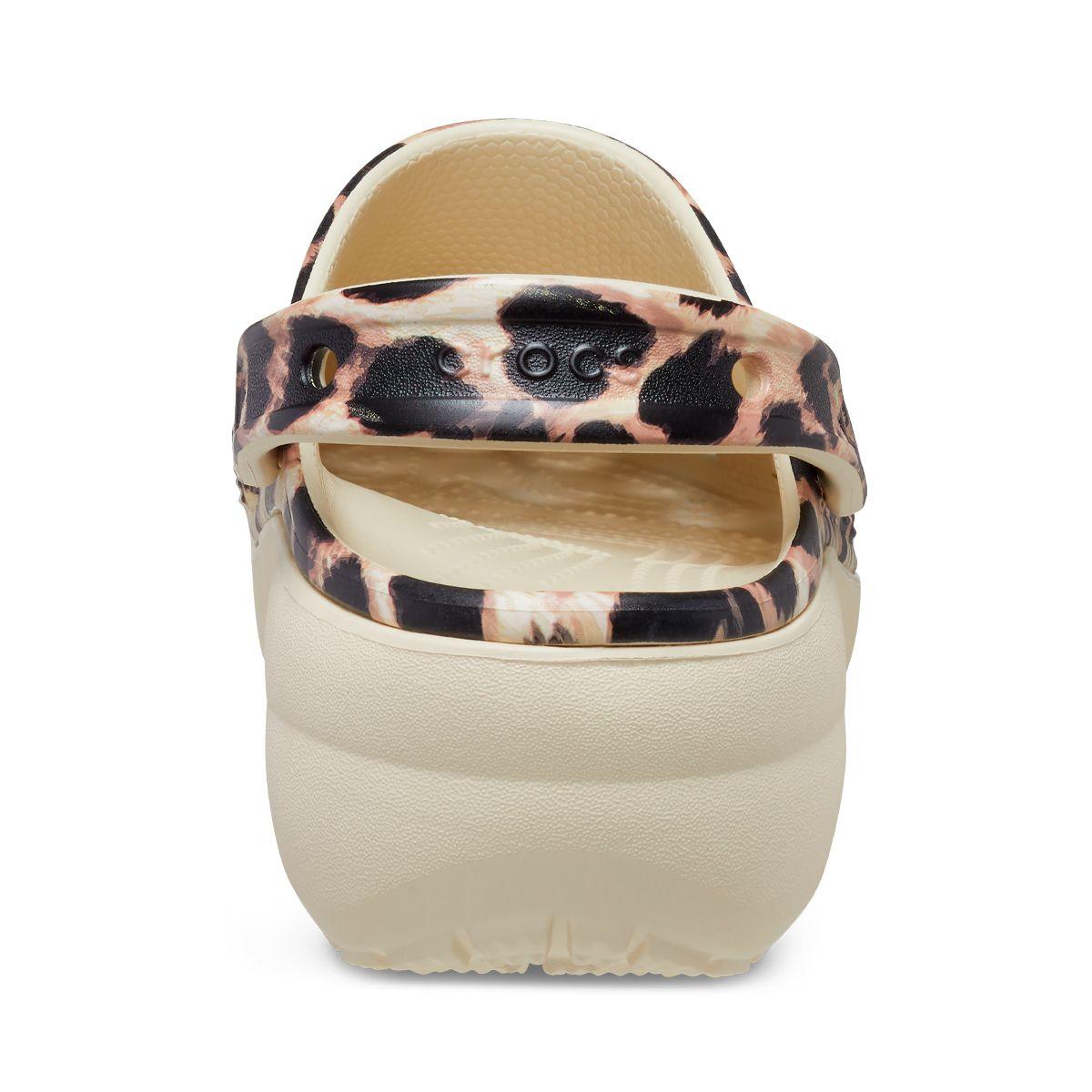 Zueco Crocs Classic Platform Mujer Animal Remix Bone/Leopard-4