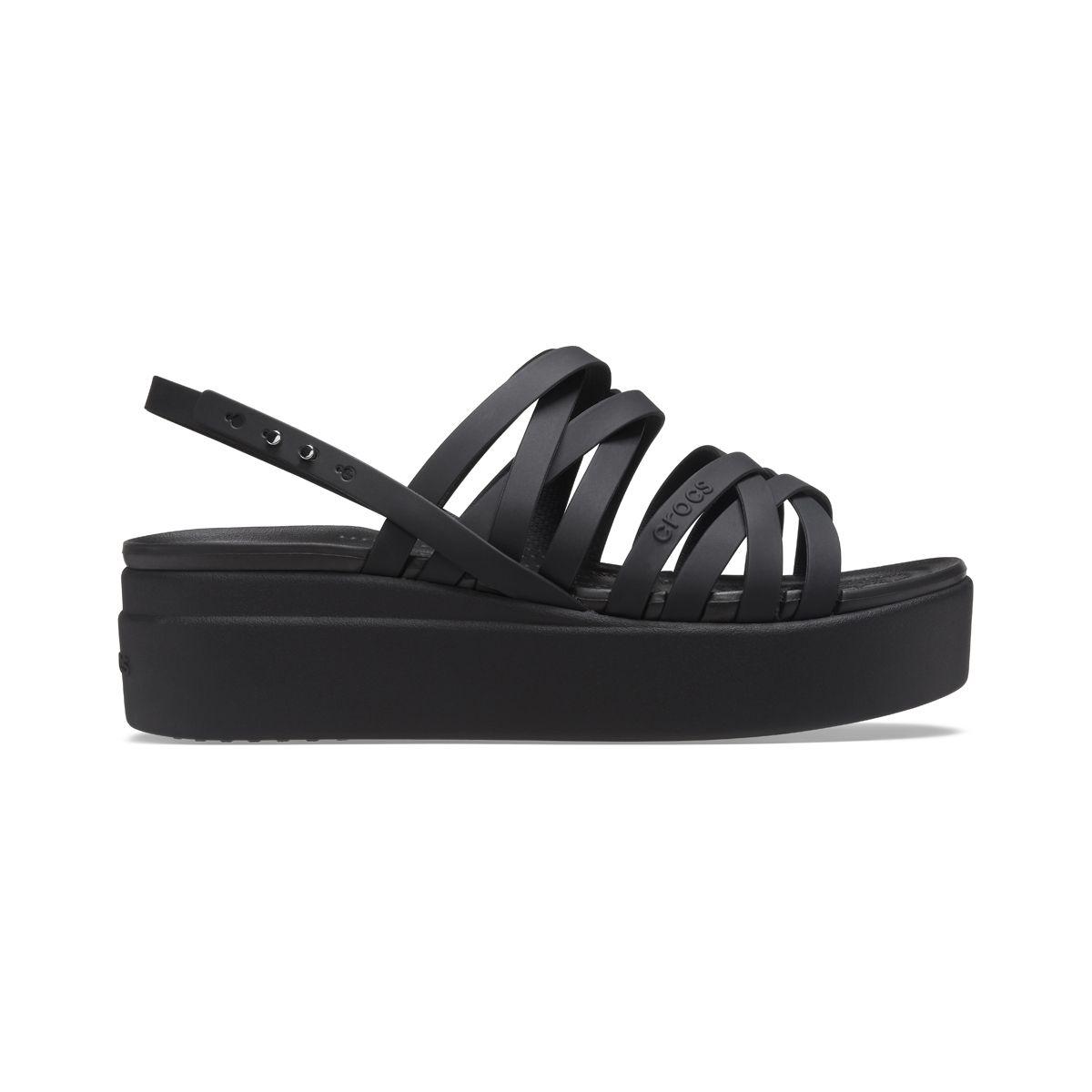 Sandalia Crocs Brooklyn Strappy Low WdgW Mujer Black-1