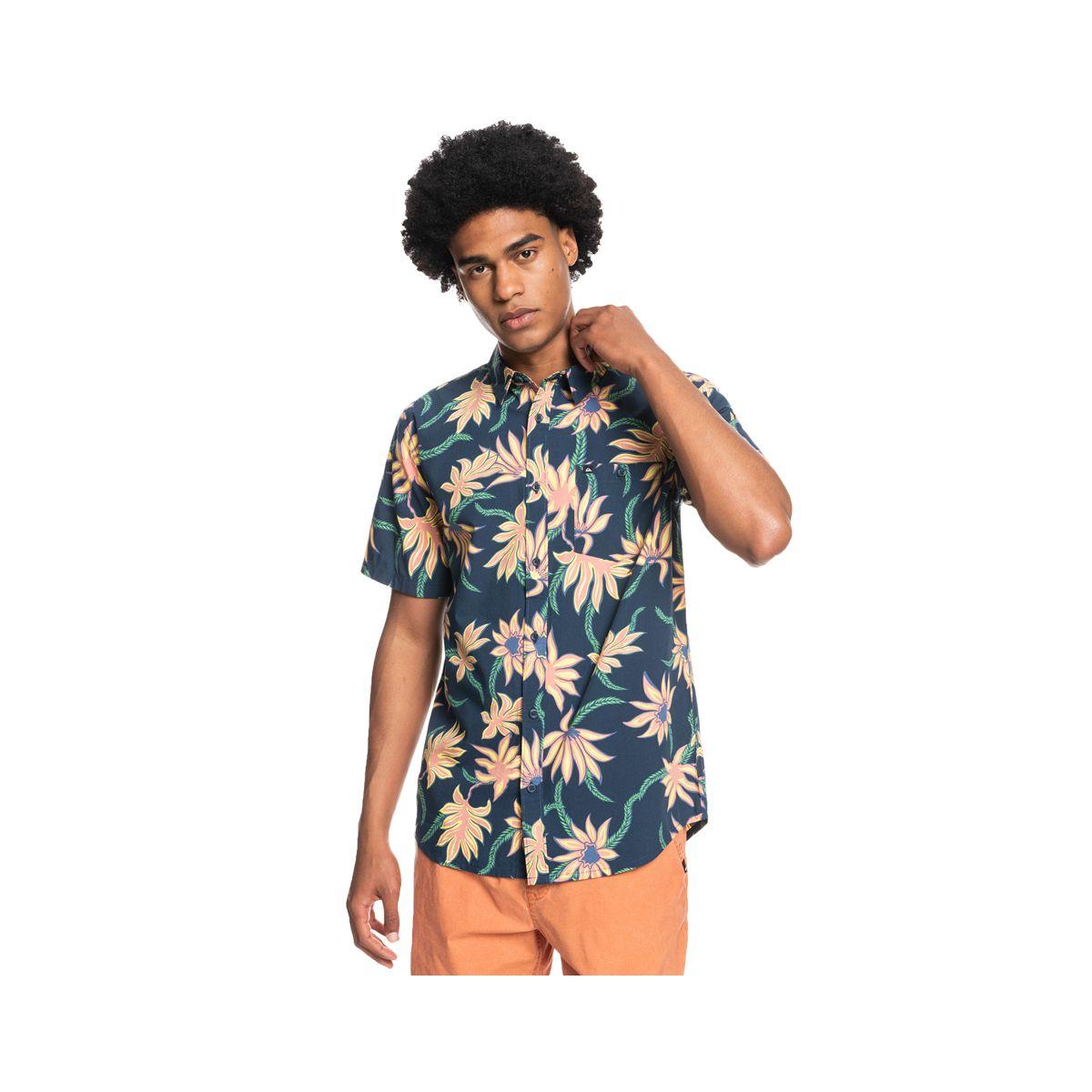 Camisa  Quiksilver Mystic Beach Hombre Insignia Blue-0