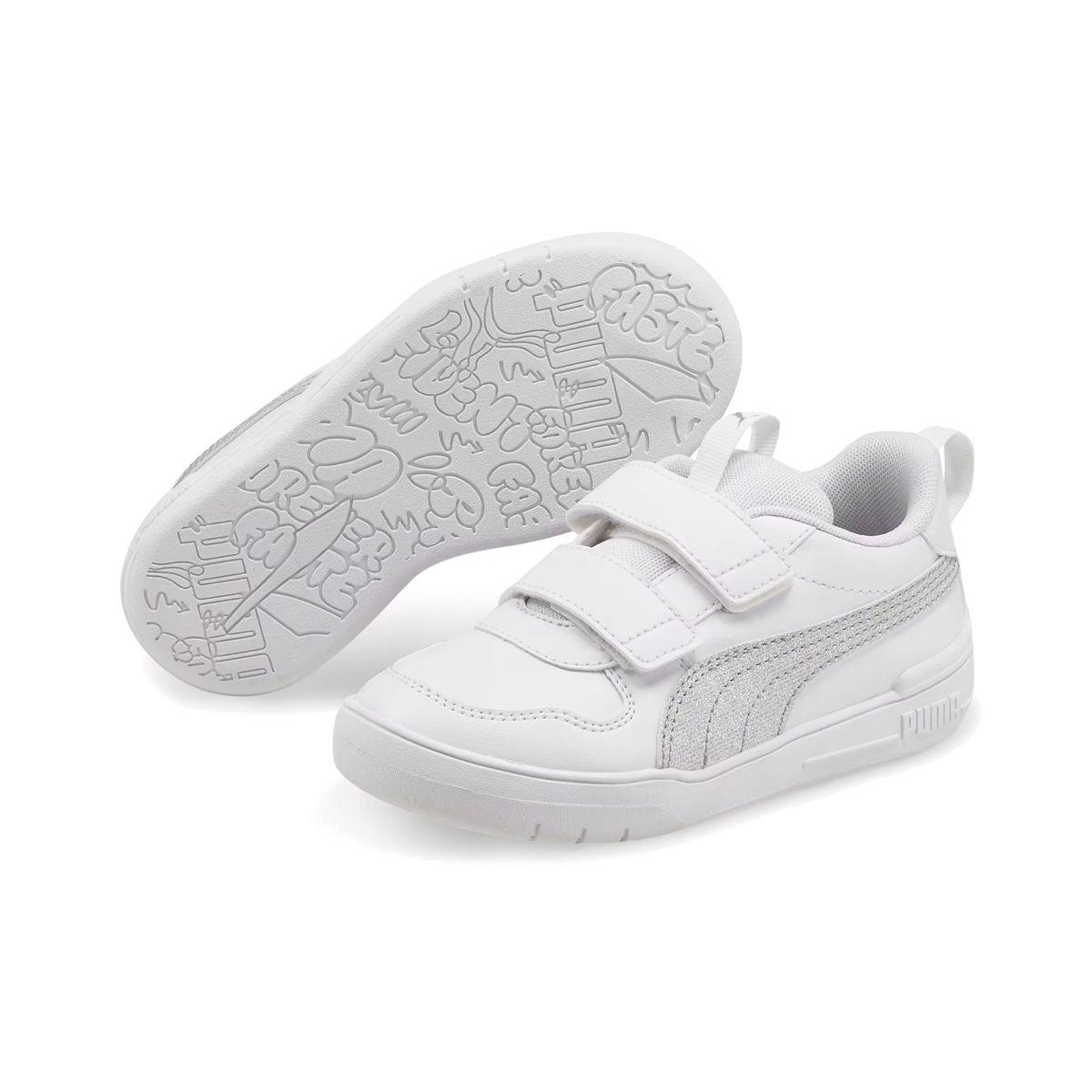 Zapatillas Niños Multiflex Glitz Formstrip Puma Blanca/Plata-2