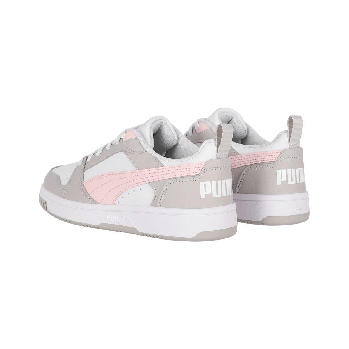 Zapatilla Puma Rebound V6 Low Mujer White/Pink/Gray-3