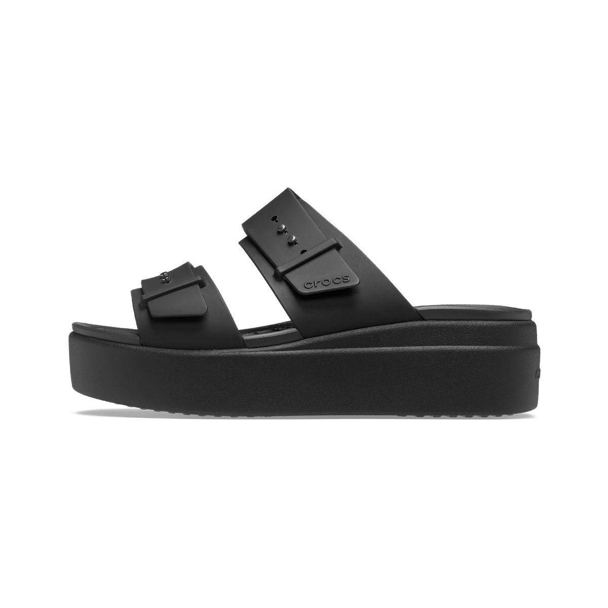 Sandalia Crocs Brooklyn Buckle Low Wedge Mujer Black-2