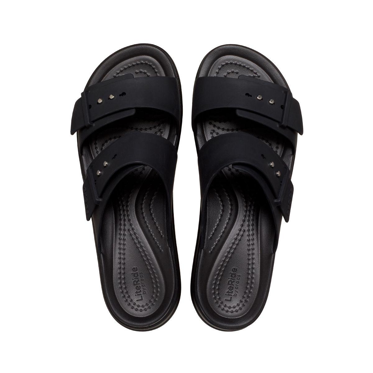 Sandalia Crocs Brooklyn Buckle Low Wedge Mujer Black-5