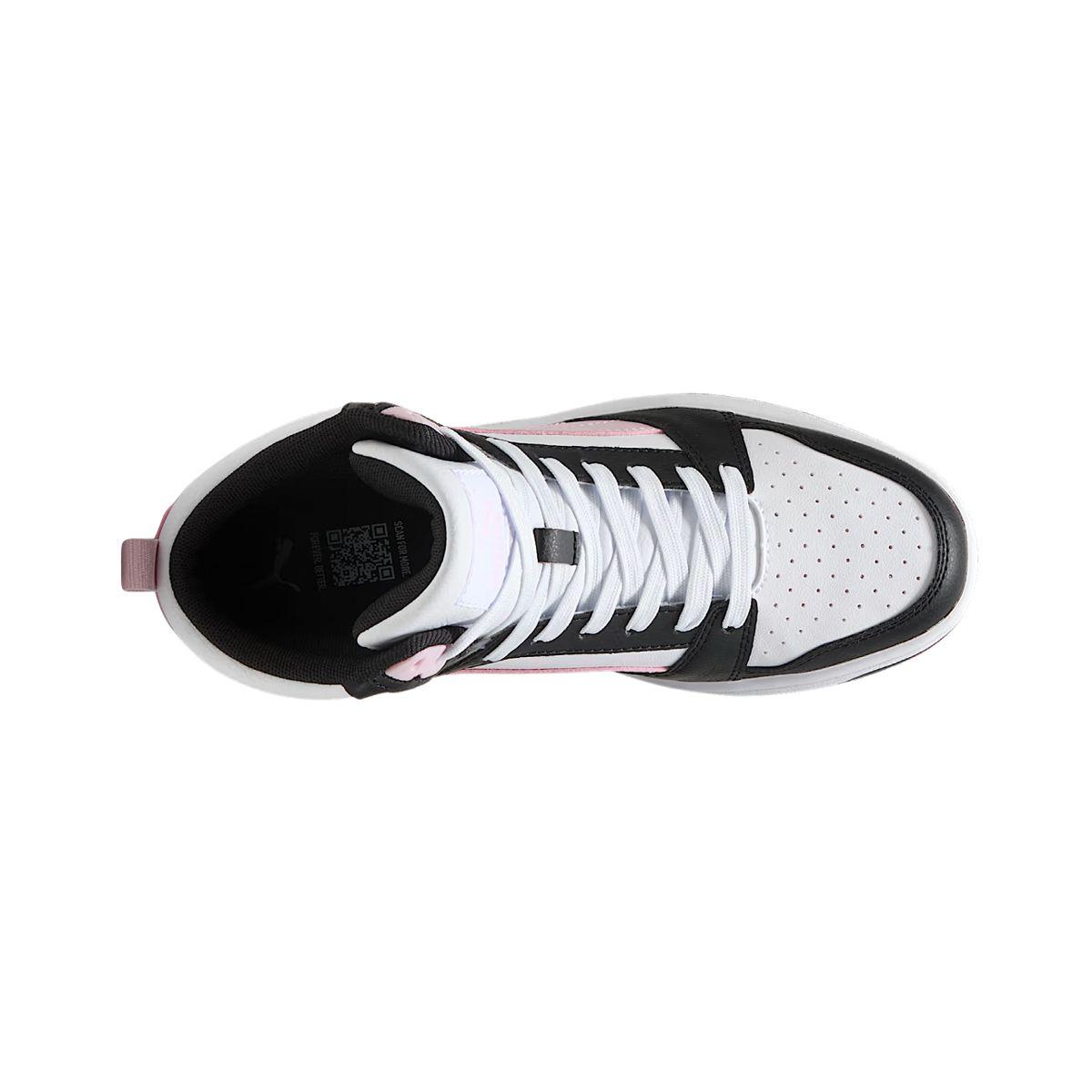 Zapatillas Mujer Rebound V6 Mid Puma Blanca/Negra/Rosa-4