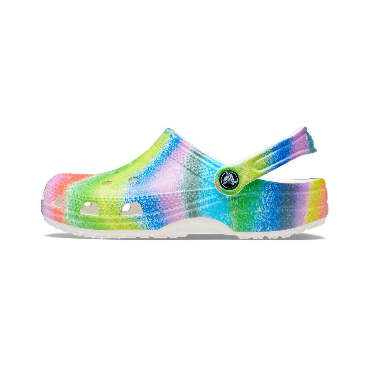Zueco Crocs Classic Spray Dye Unisex White/Multi-2
