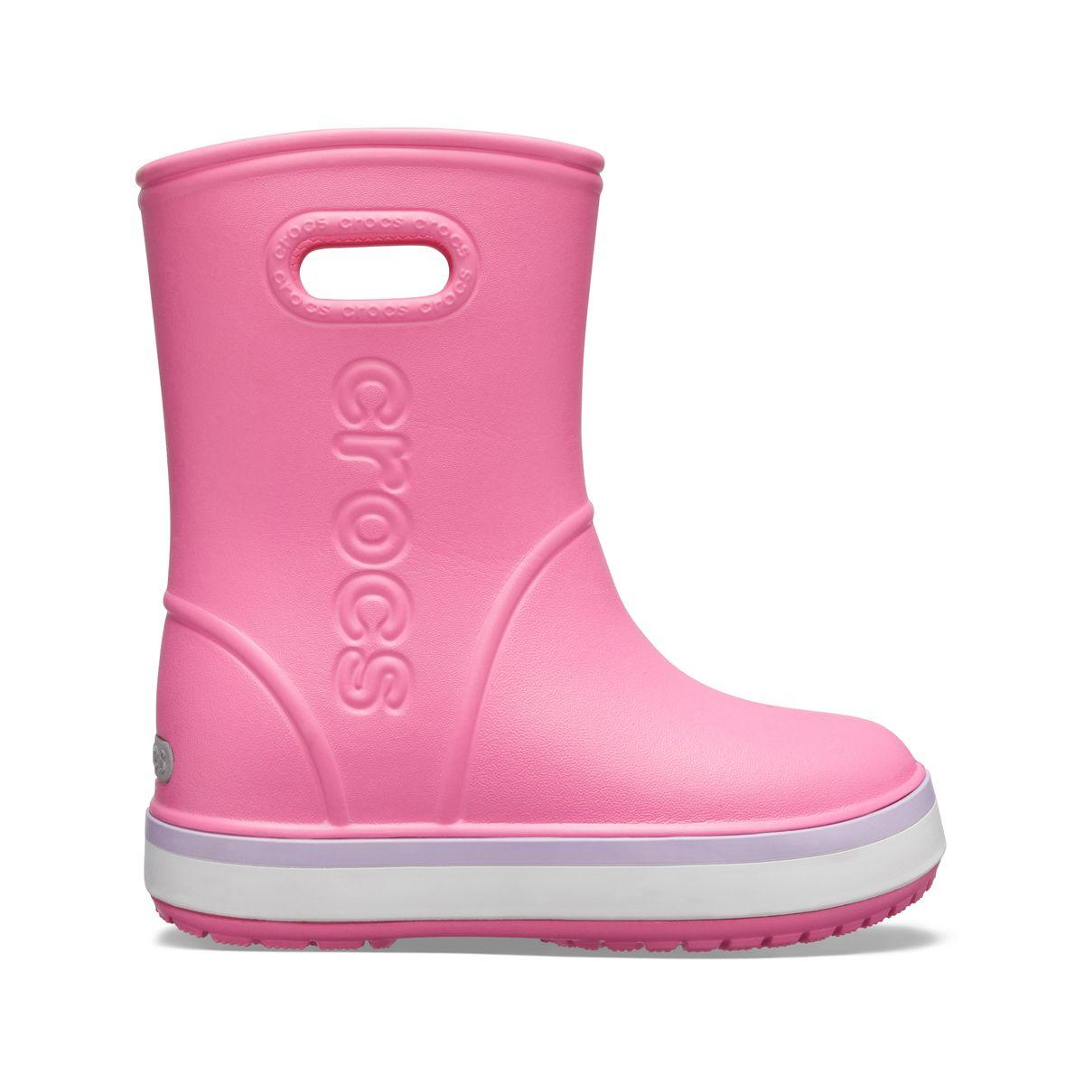 Bota Crocs Crocband Rain K Niña Pink Lemonade/Lavender-1