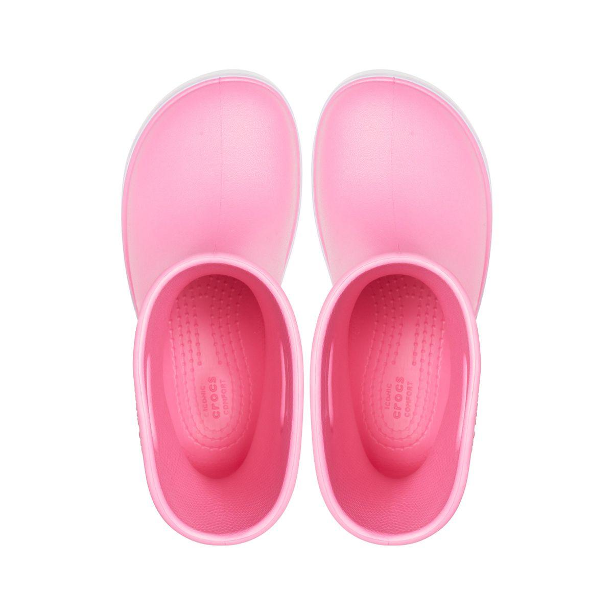 Bota Crocs Crocband Rain K Niña Pink Lemonade/Lavender-4