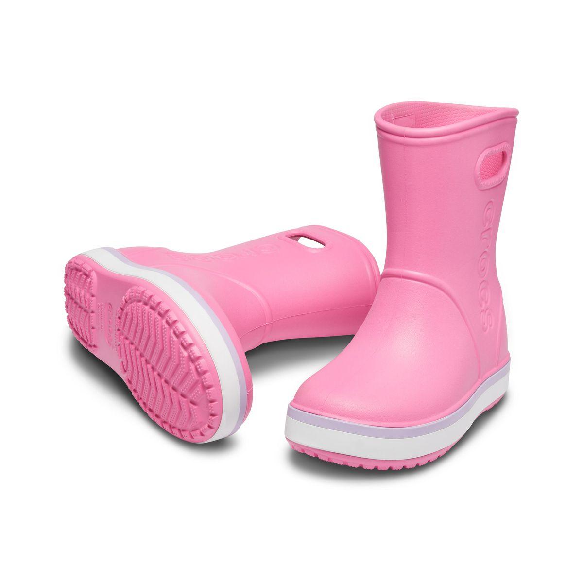 Bota Crocs Crocband Rain K Niña Pink Lemonade/Lavender-5