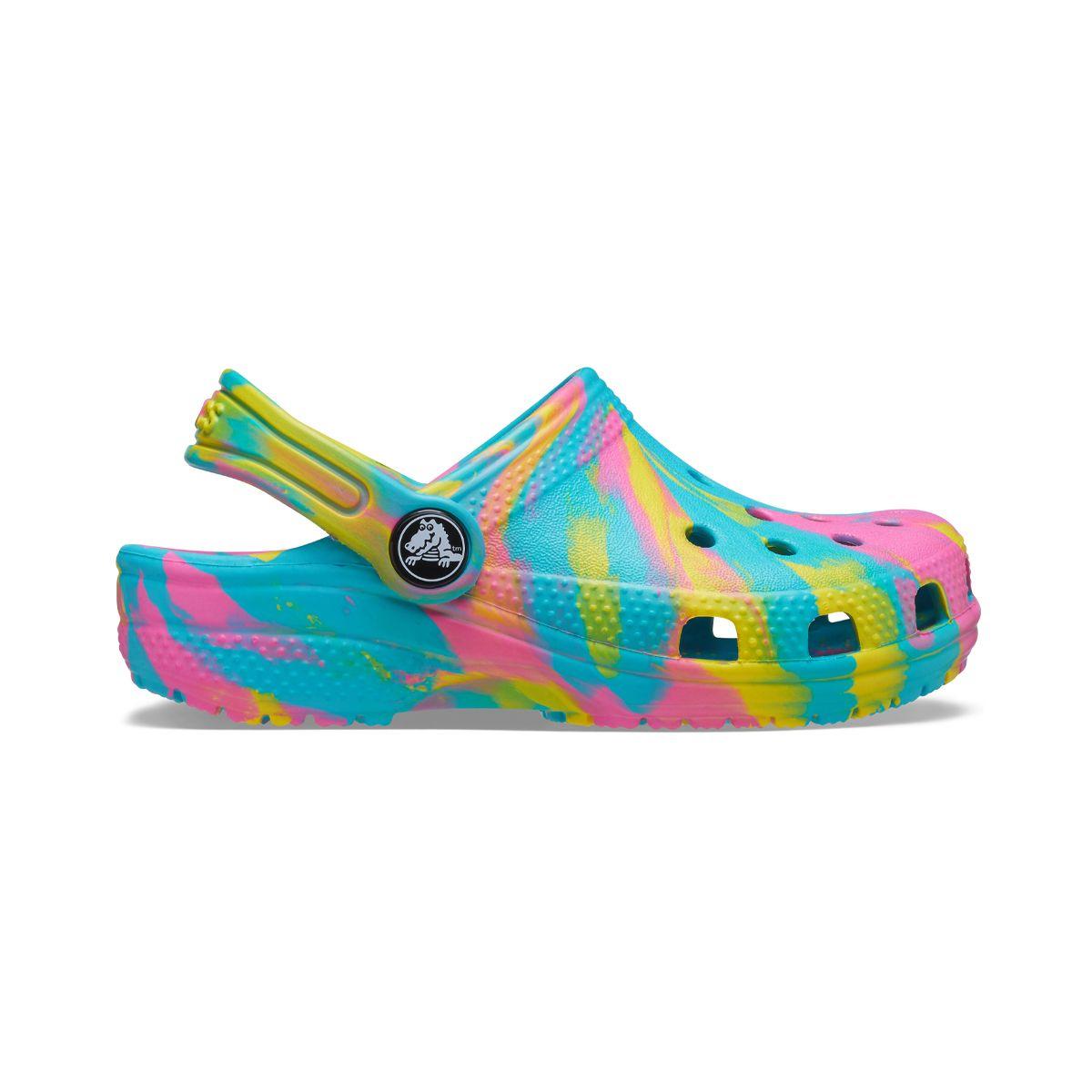 Zueco Crocs Classic Marbled Niña Aqua/Multi-1