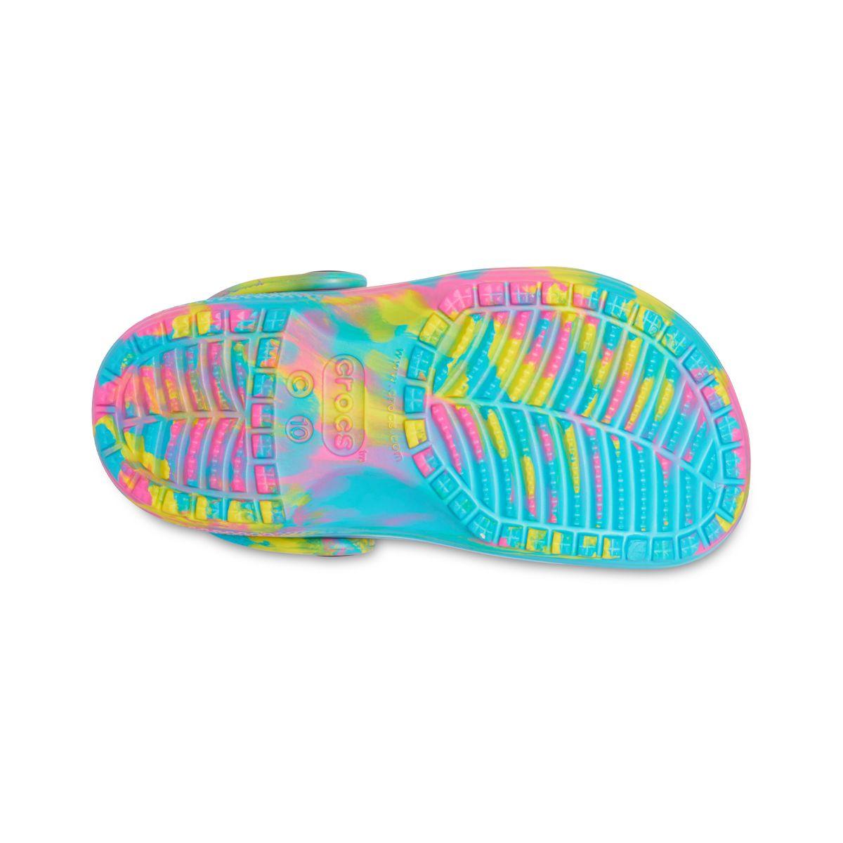 Zueco Crocs Classic Marbled Niña Aqua/Multi-3