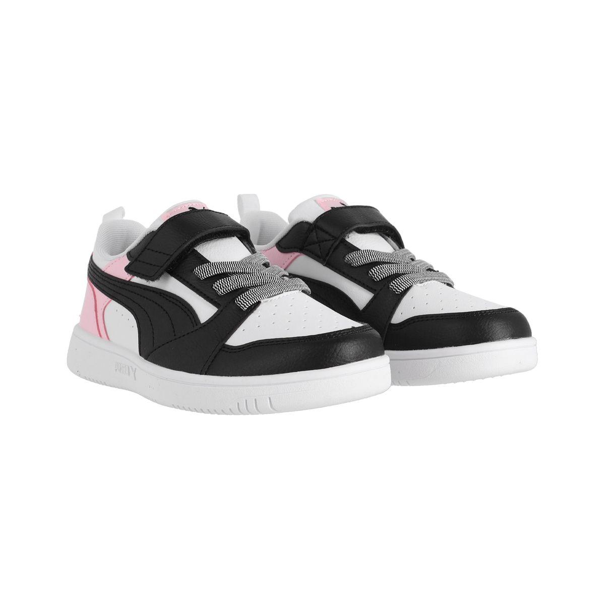 Zapatilla Puma Urbanas Rebound V6 Niña Blancas/Negra/Rosada-2