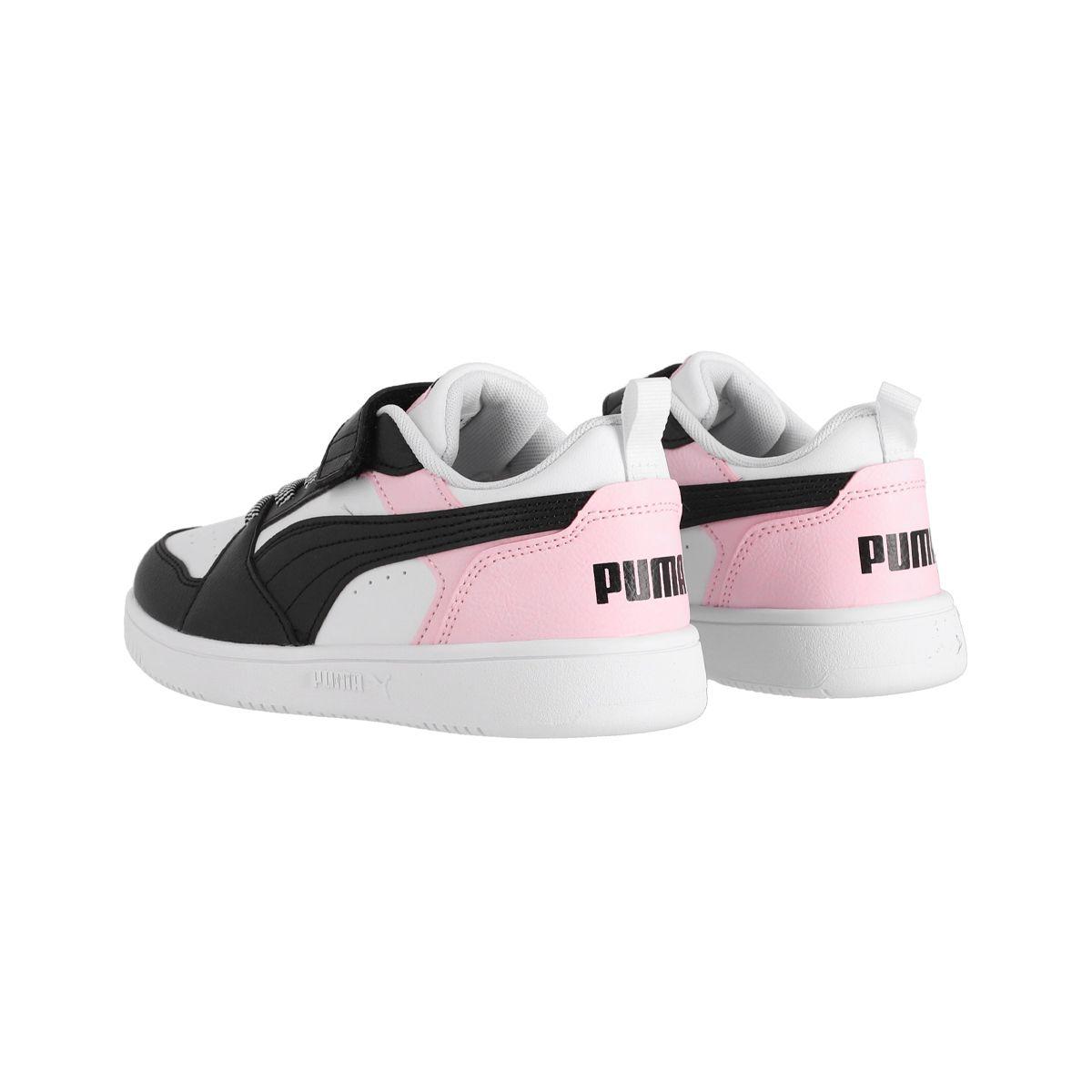 Zapatilla Puma Urbanas Rebound V6 Niña Blancas/Negra/Rosada-3