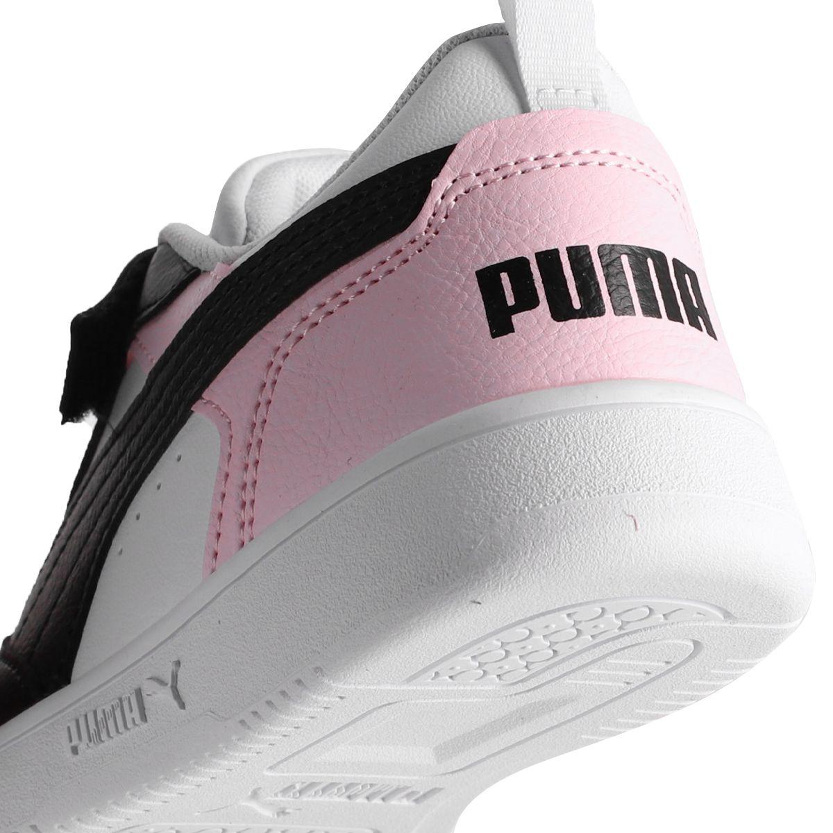 Zapatilla Puma Urbanas Rebound V6 Niña Blancas/Negra/Rosada-5