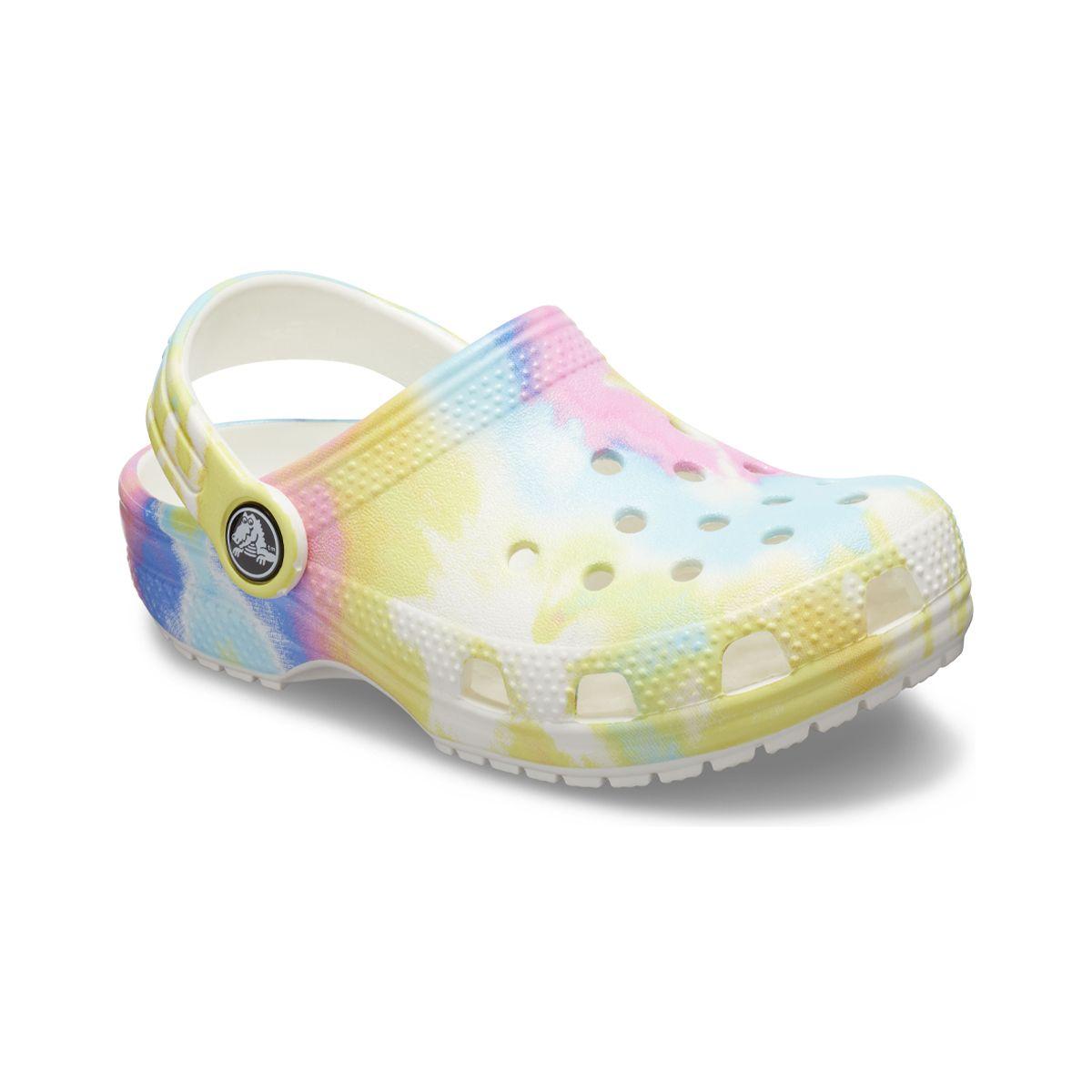 Zueco Crocs Classic Tie Dye Graphic Niño White/Multi-0