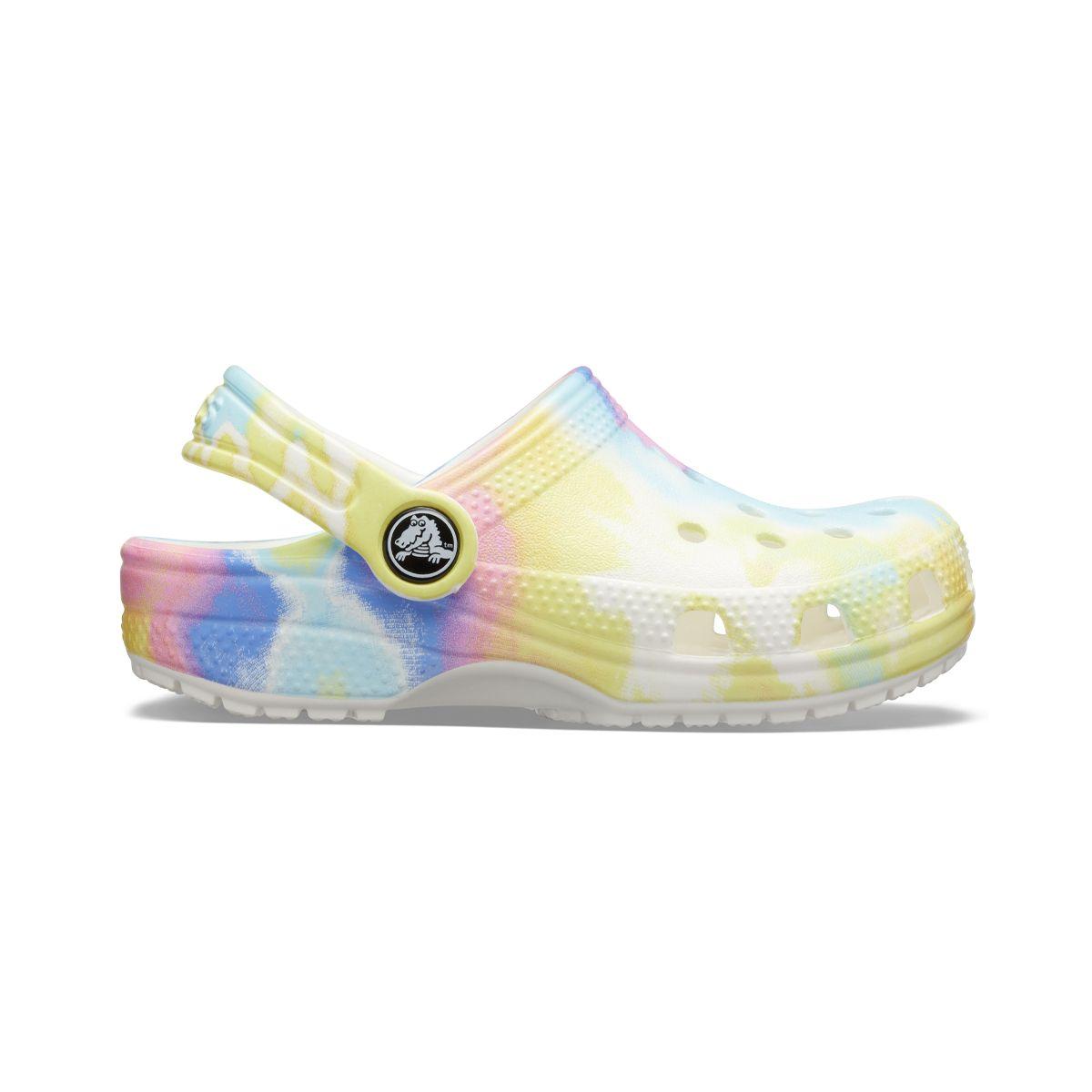 Zueco Crocs Classic Tie Dye Graphic Niño White/Multi-1