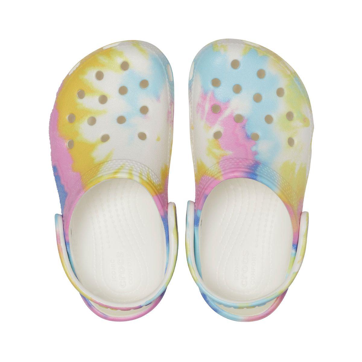 Zueco Crocs Classic Tie Dye Graphic Niño White/Multi-4