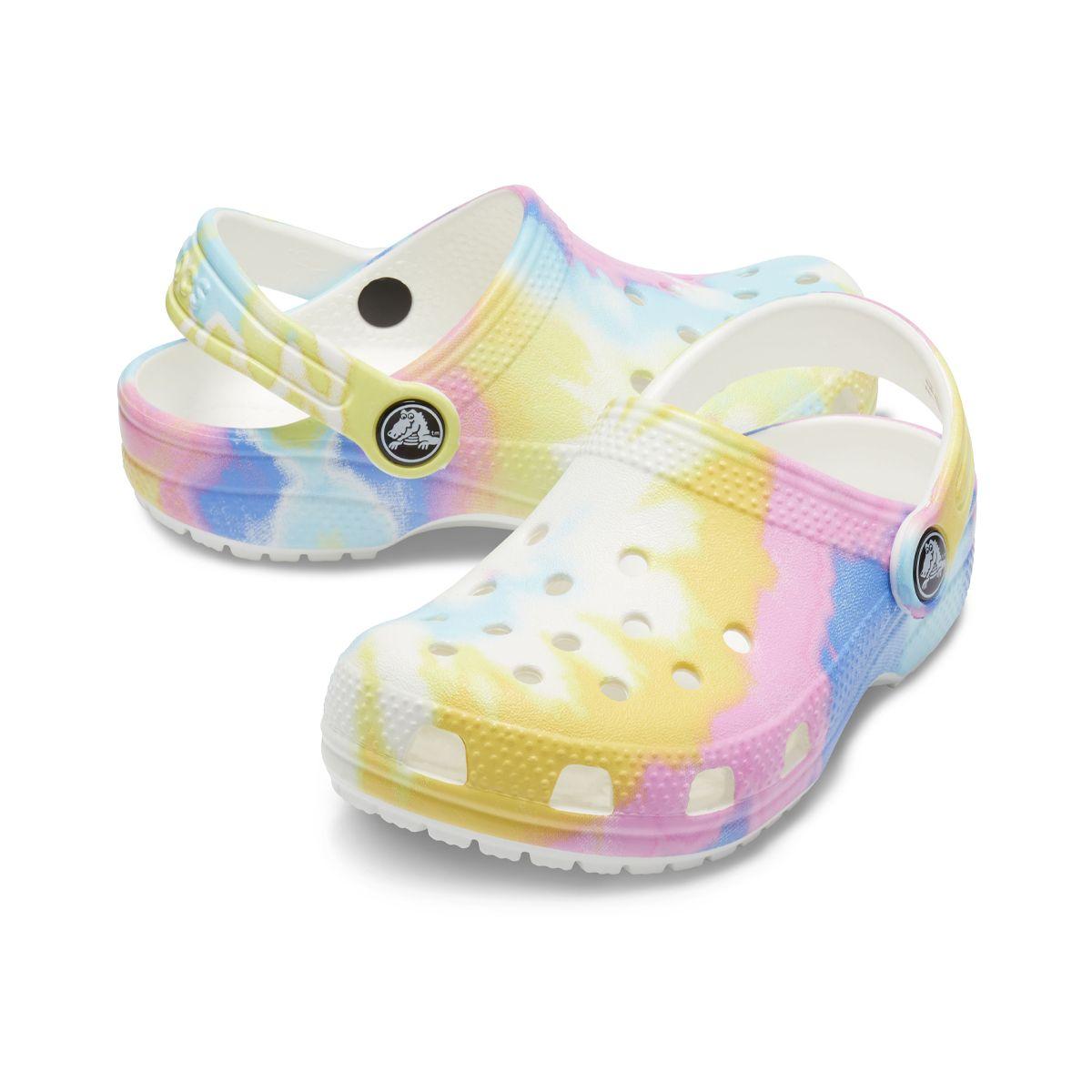 Zueco Crocs Classic Tie Dye Graphic Niño White/Multi-5